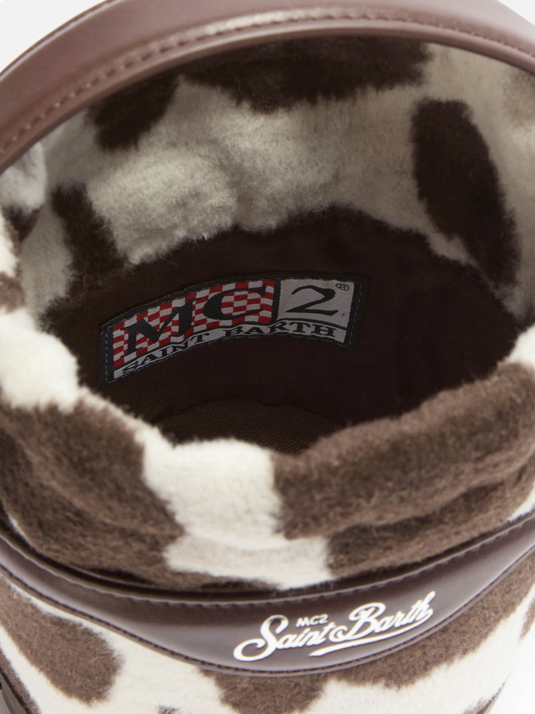 Mila Tweed Bucket Bag in cow-print tweed wool blend - Image 5