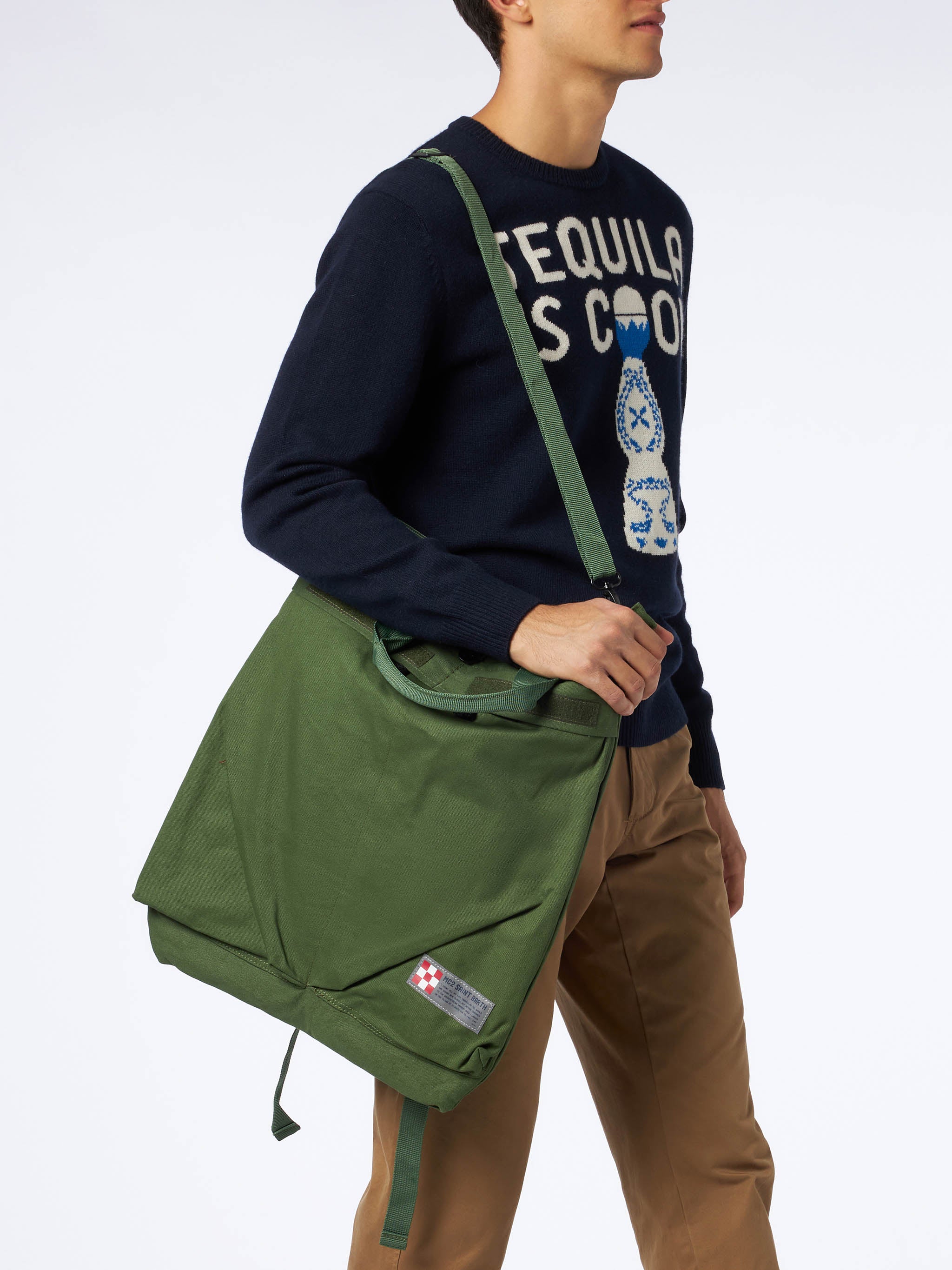 Military green canvas backpack Helmut - Image 4