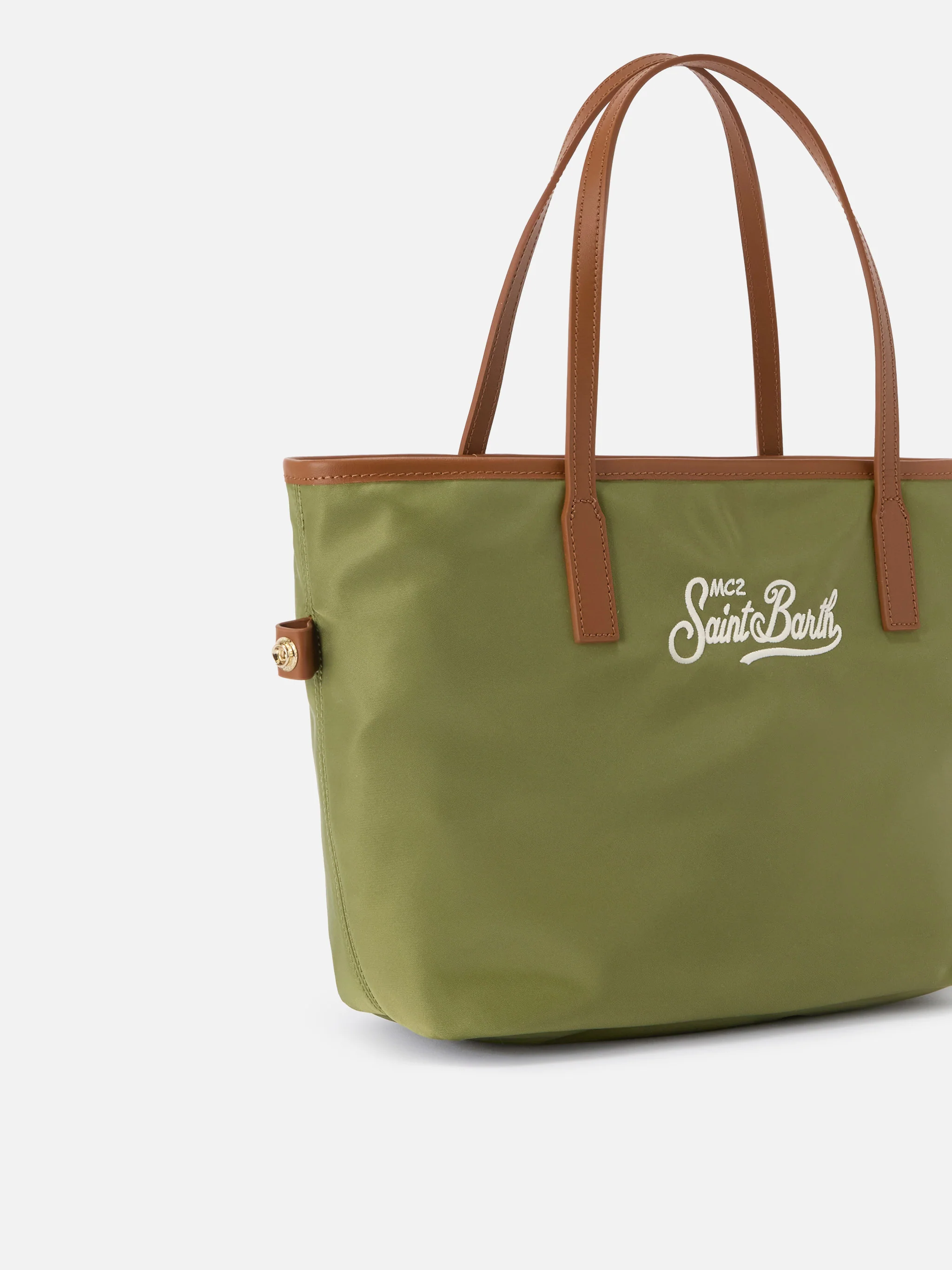 Military green City medium nylon bag - Image 3