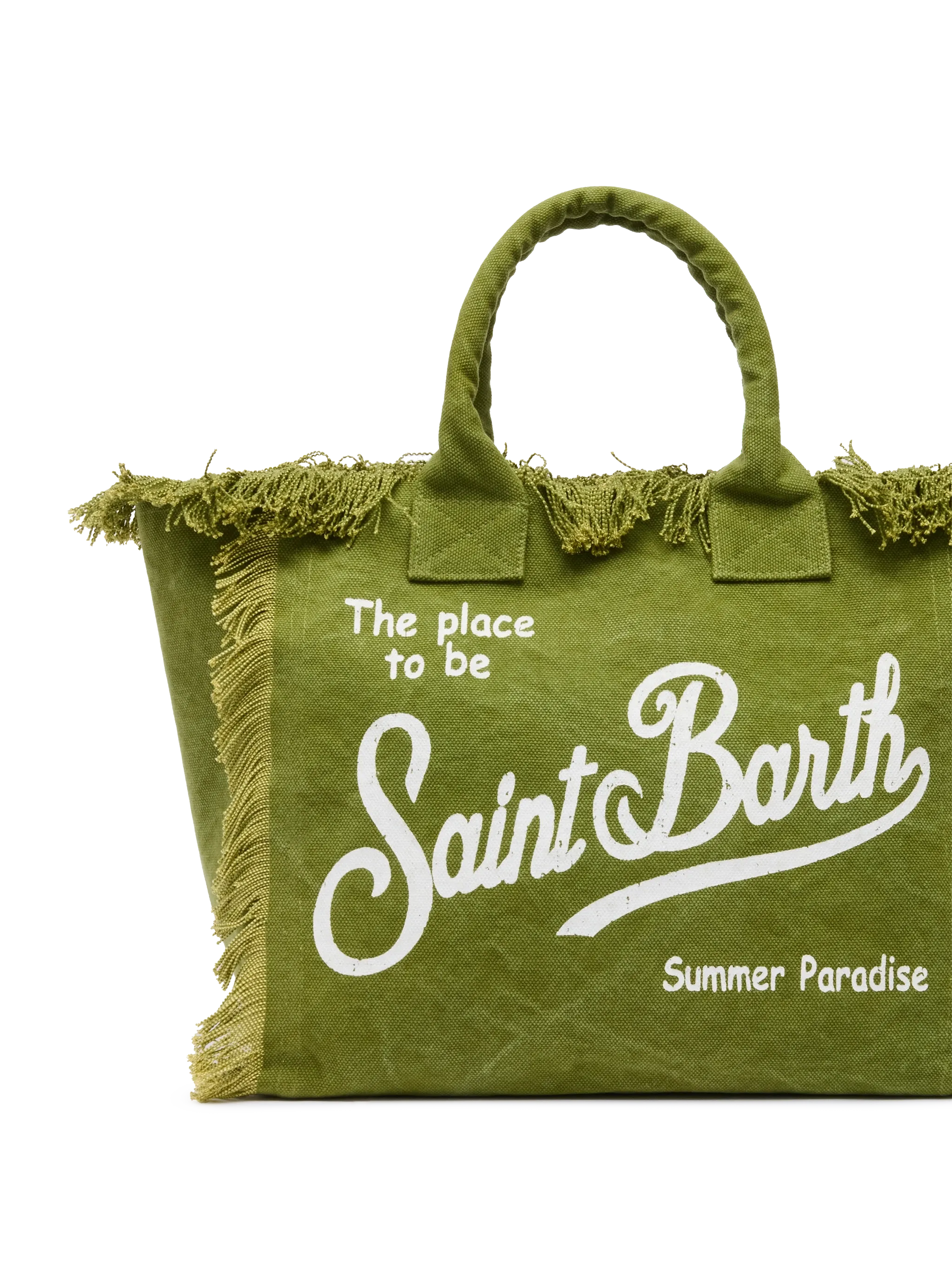 Military  green cotton canvas Vanity tote bag - Image 3