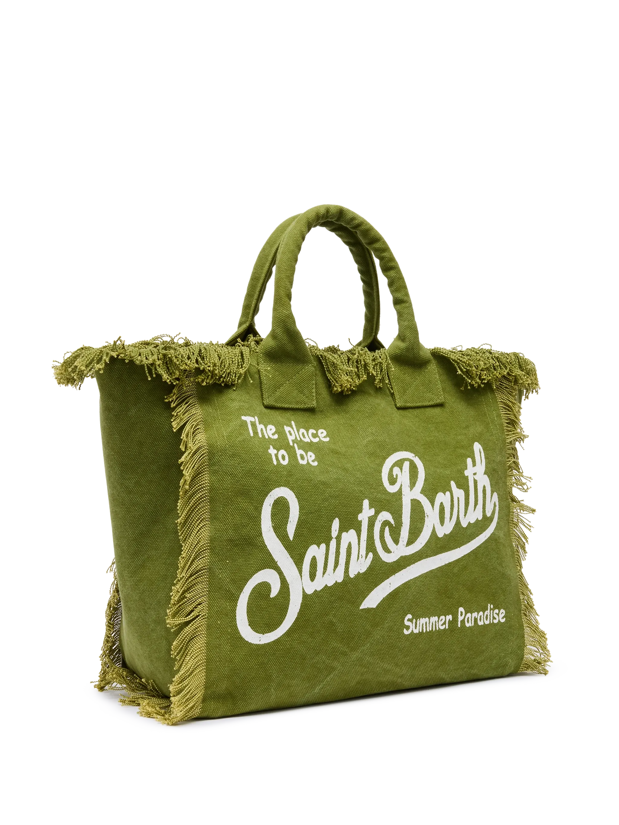 Military  green cotton canvas Vanity tote bag - Image 4