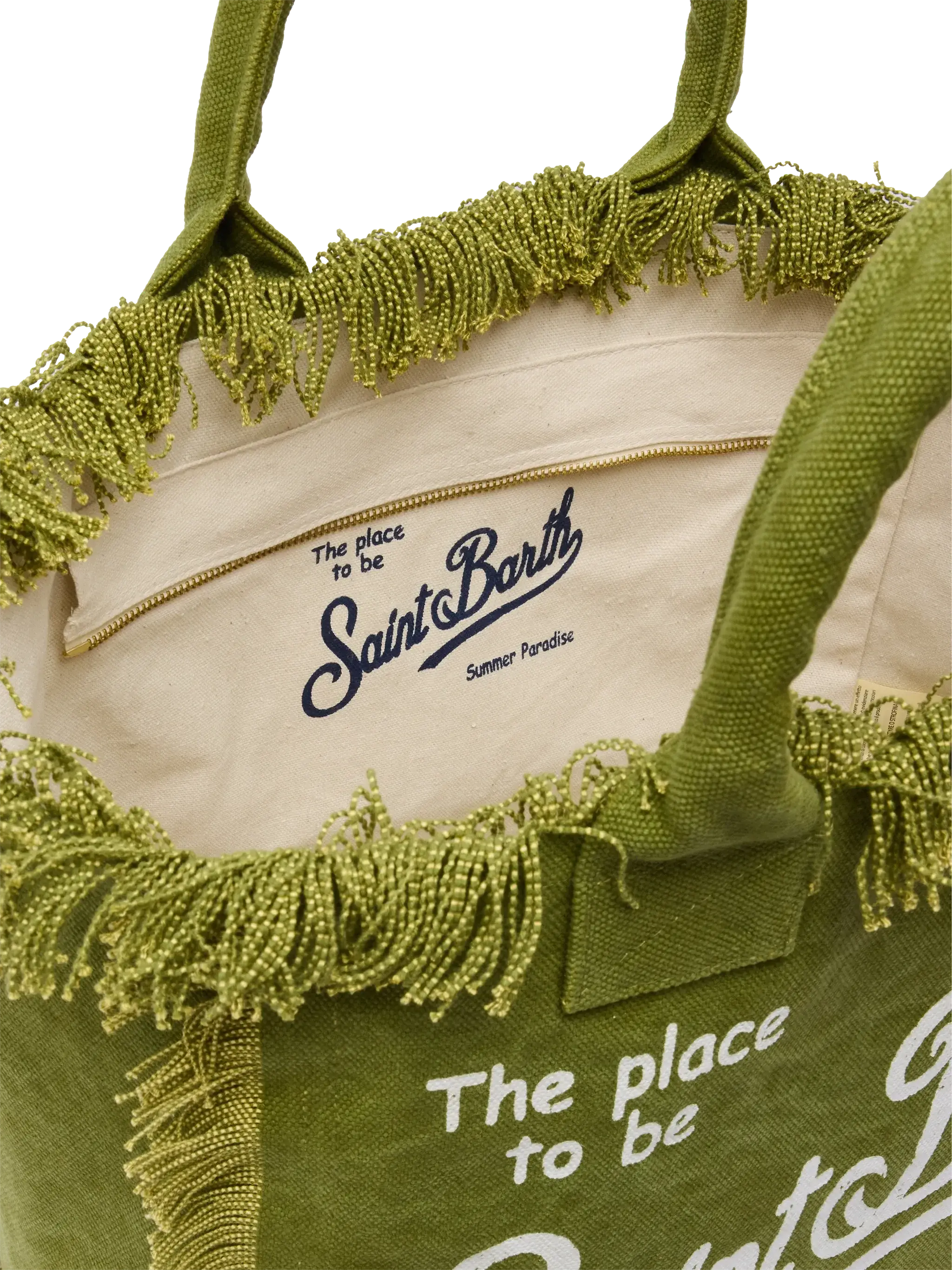 Military  green cotton canvas Vanity tote bag - Image 5