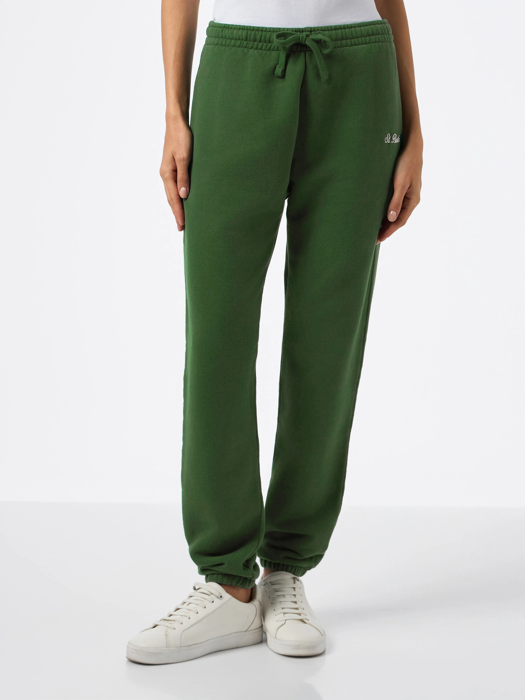Military green cotton fleece jogger pants Odalys - Image 2