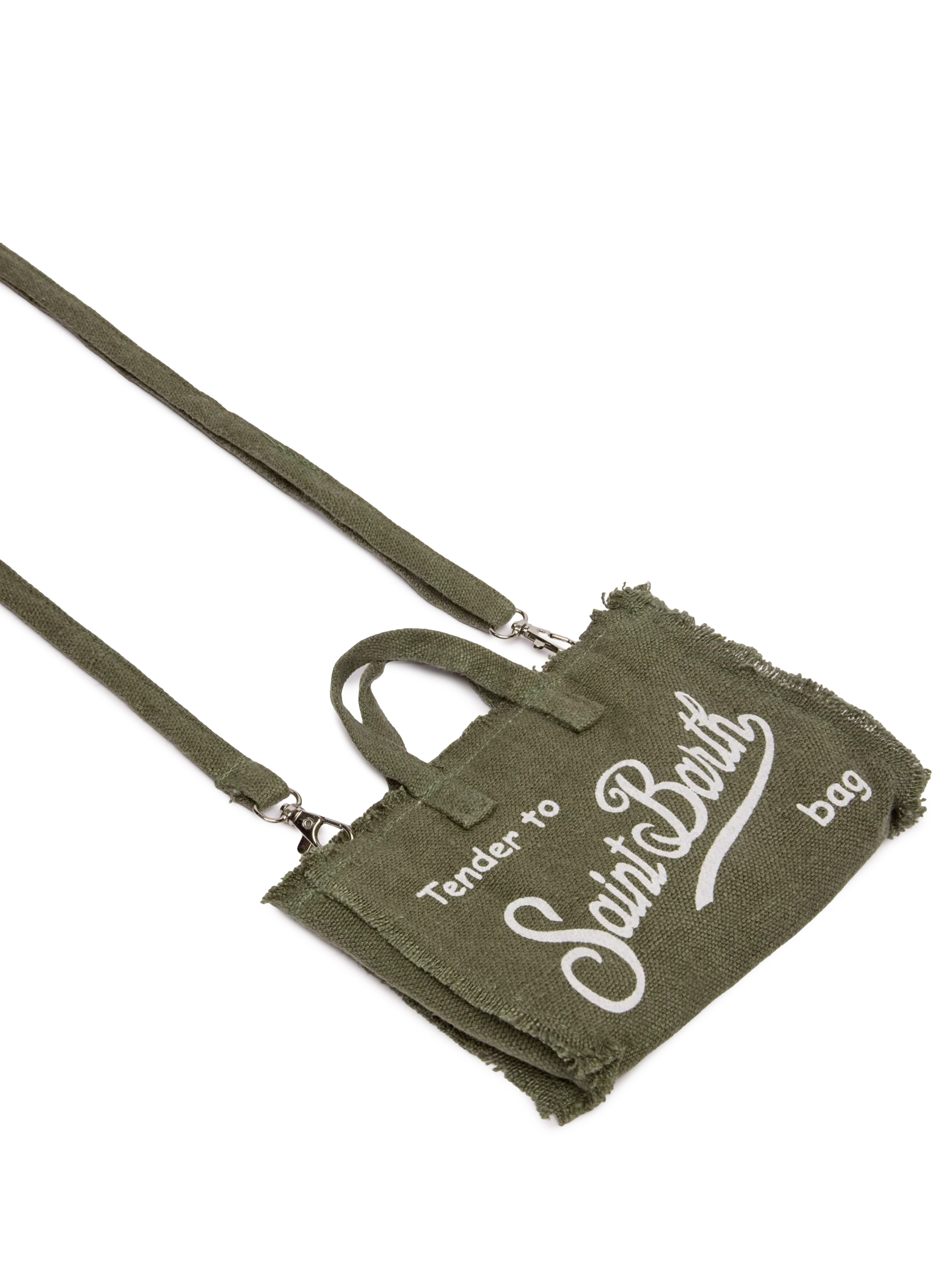 Military green linen Phone Bag - Image 3