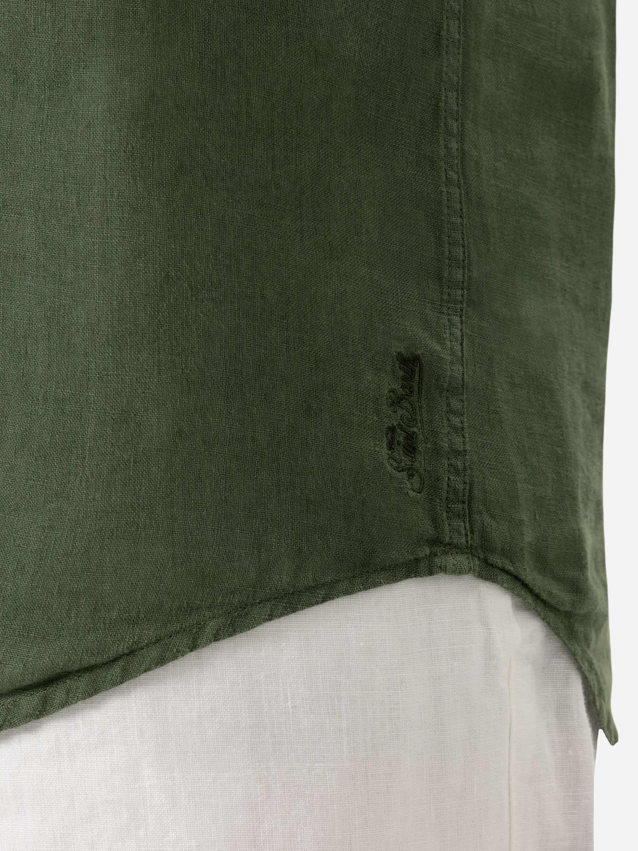 Military green linen shirt Pamplona - Image 2