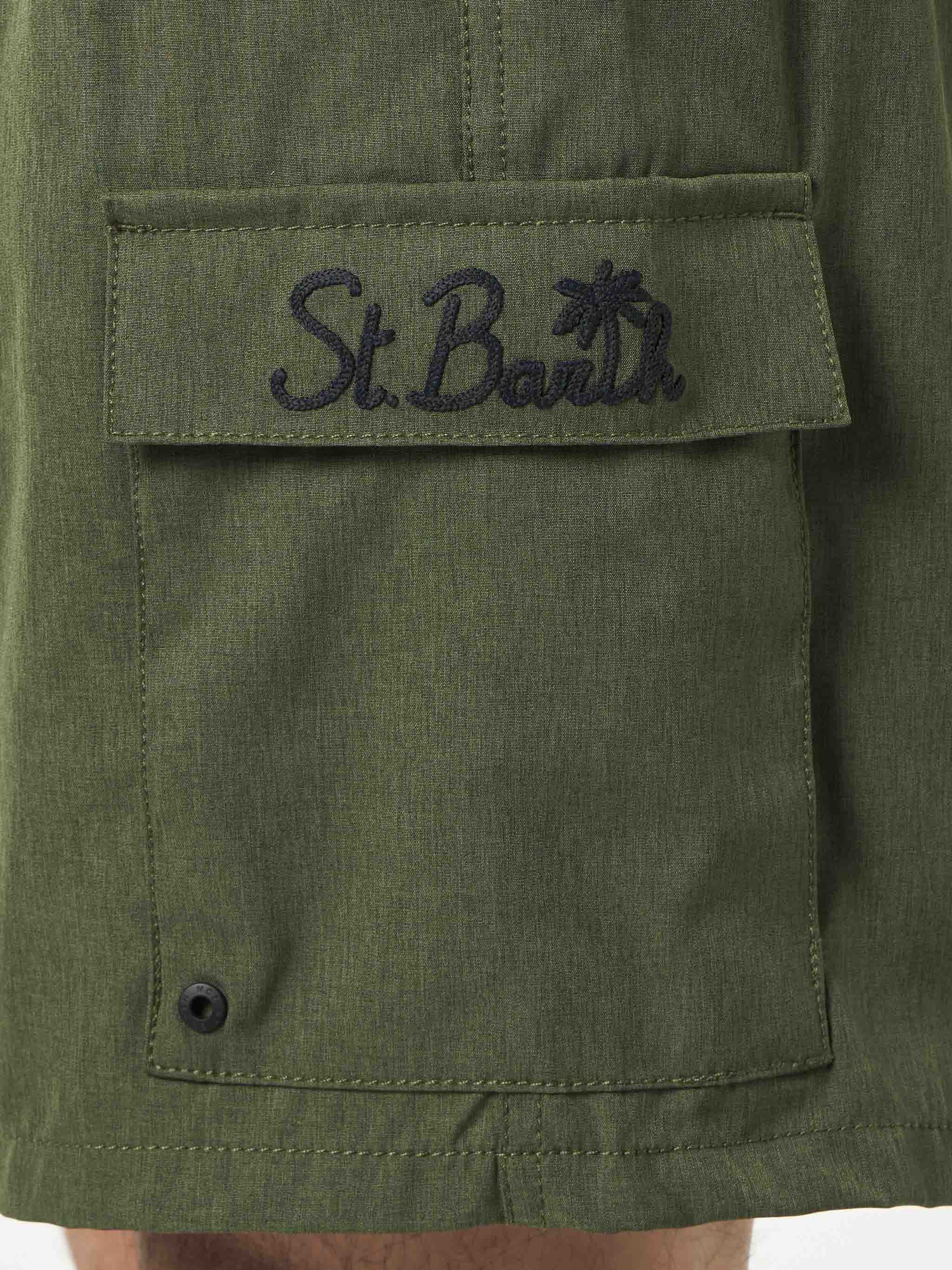Military green stretch swim shorts Comfort - Image 5