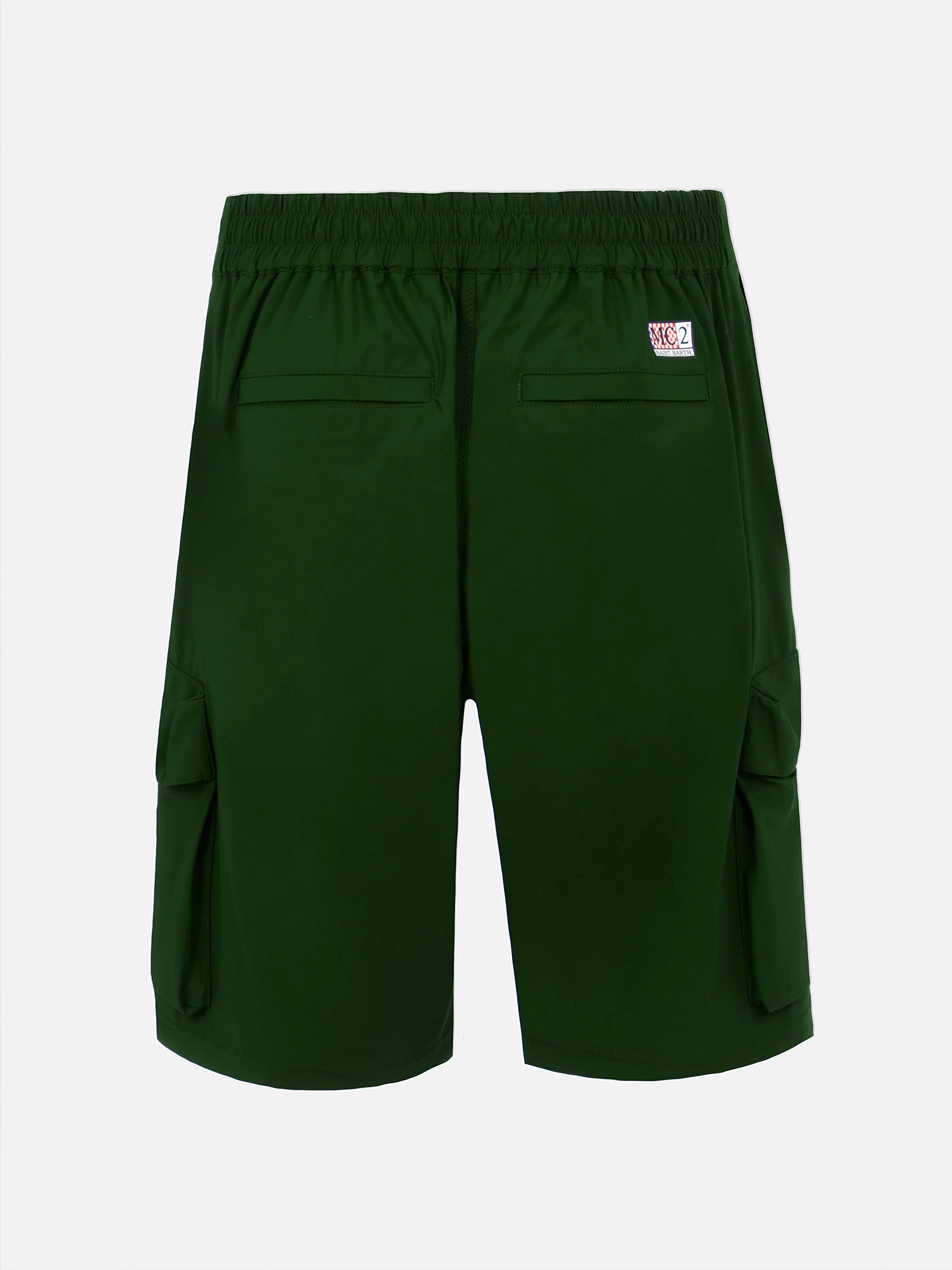 Military green technic fabric bermuda shorts Deck - Image 2