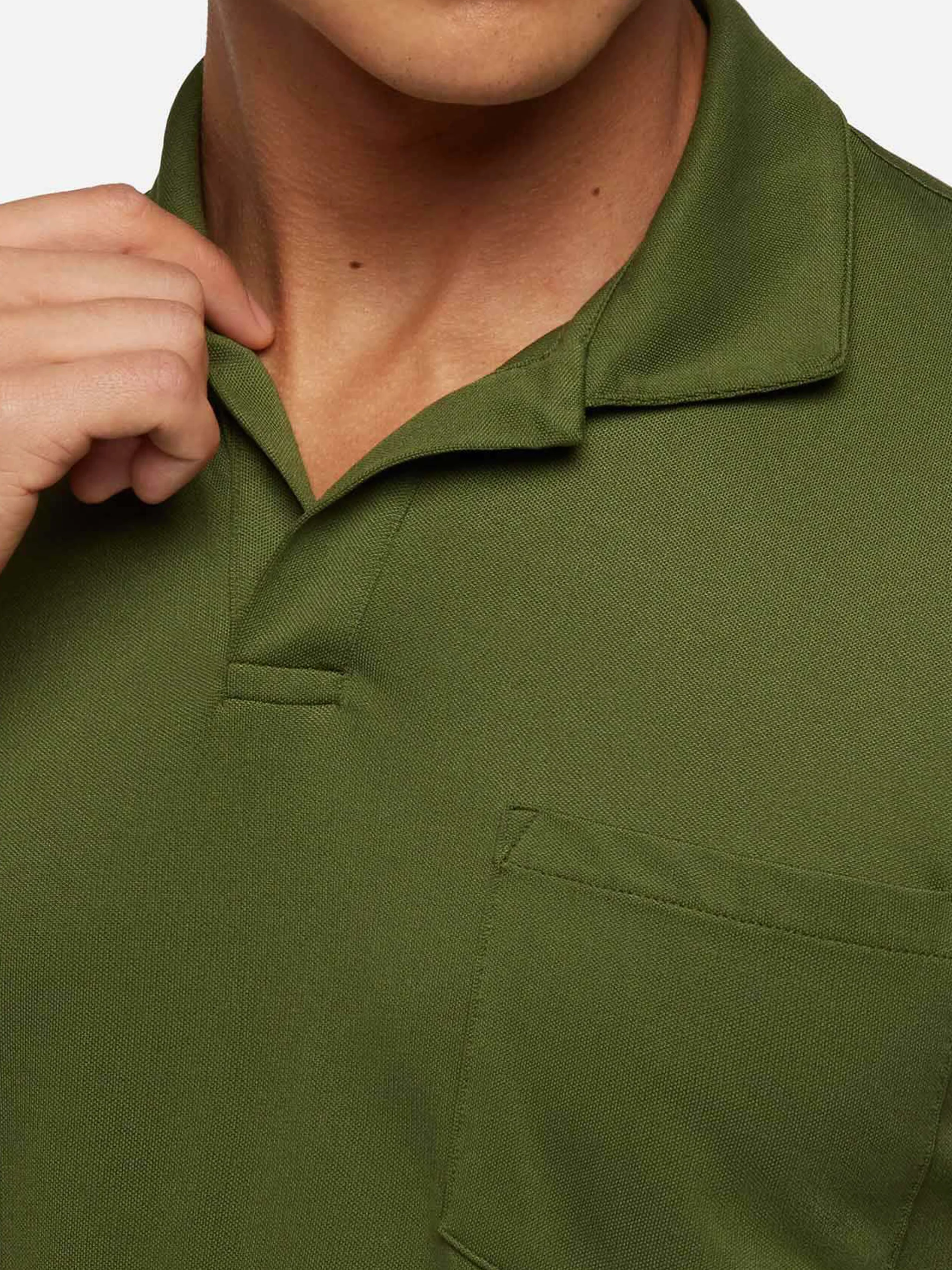 Military green technical piquet polo shirt Camber - Image 2