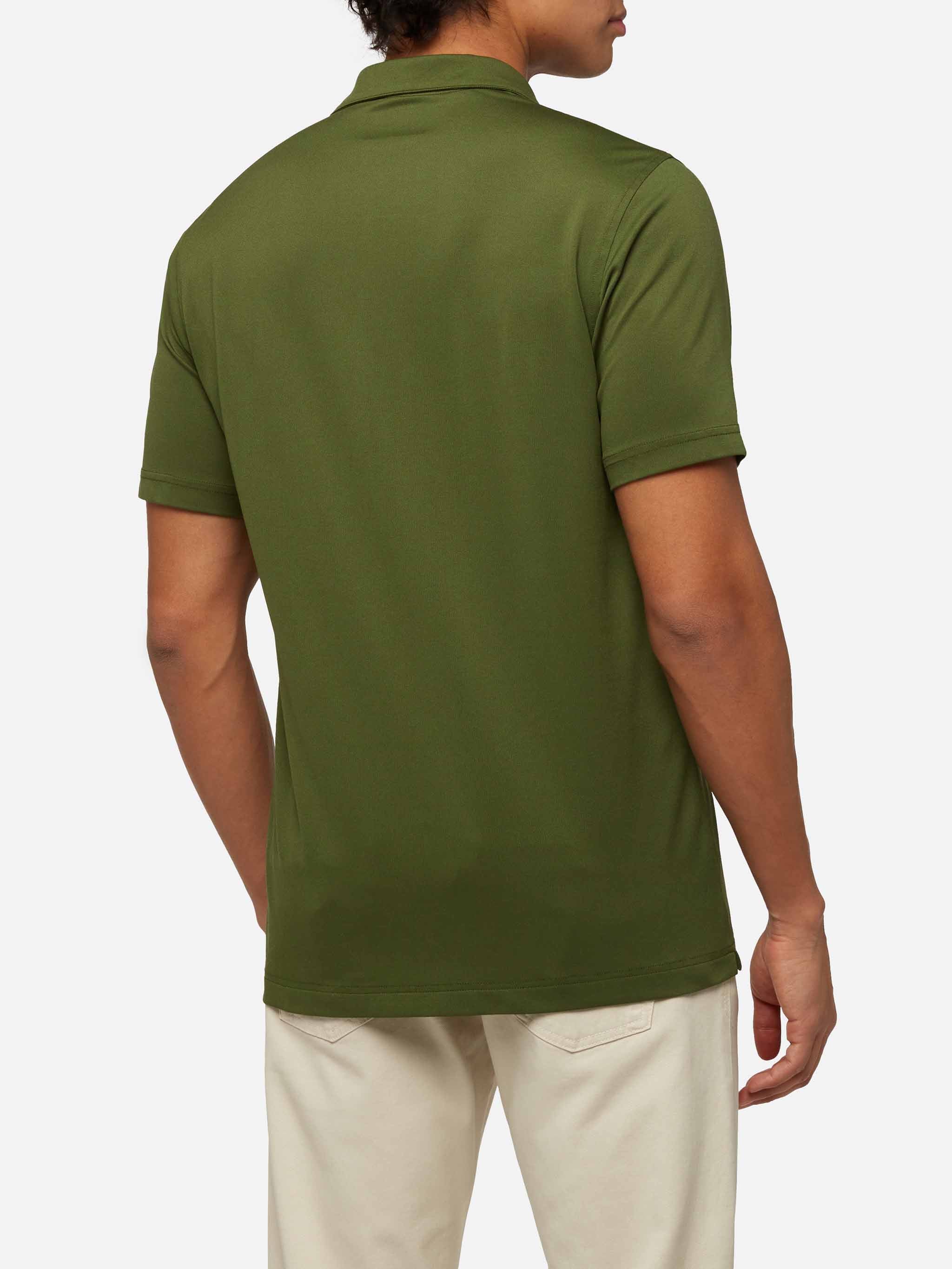 Military green technical piquet polo shirt Camber - Image 3
