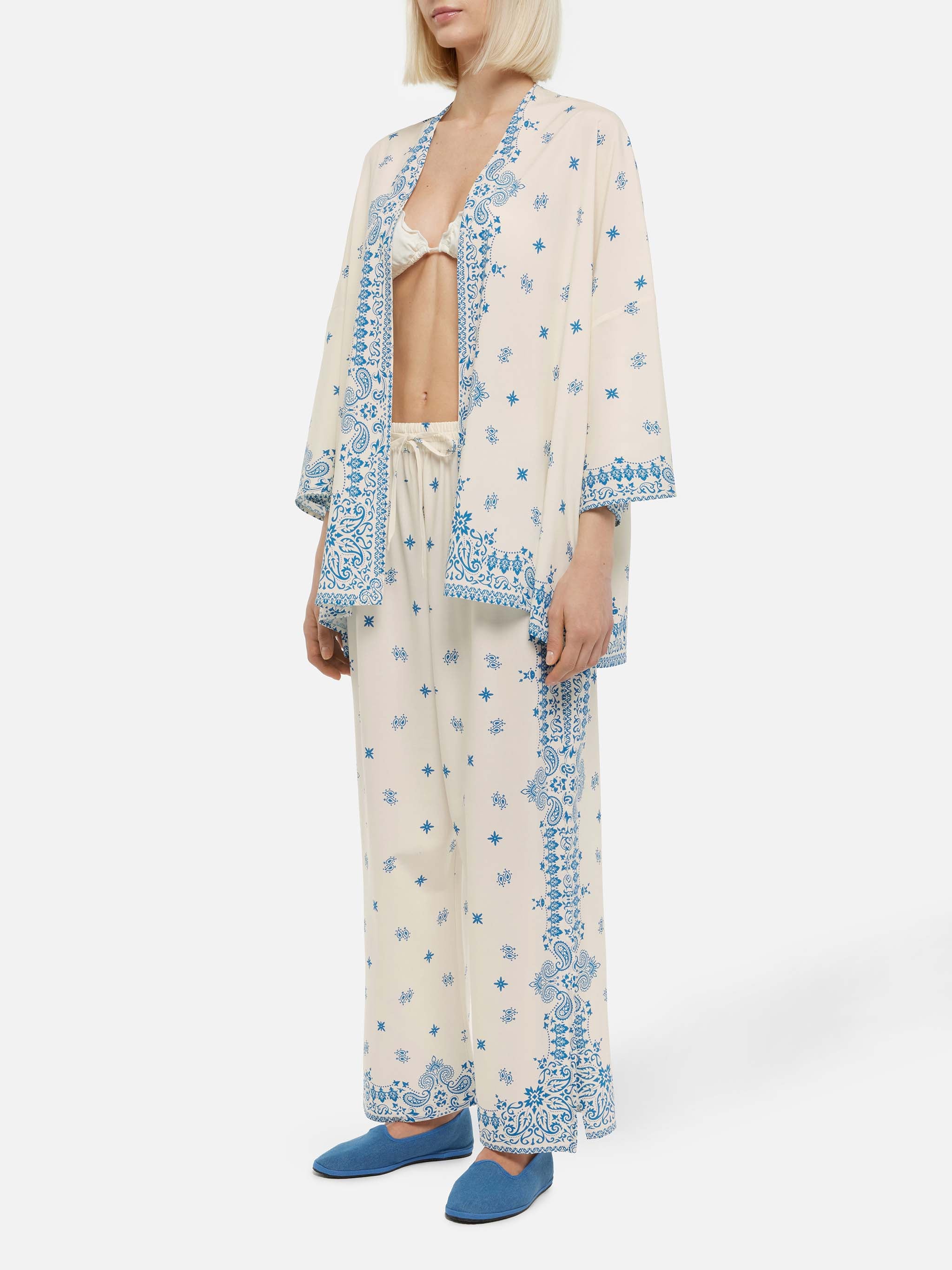 Milos kimono jacket with bandana placed print - Image 4