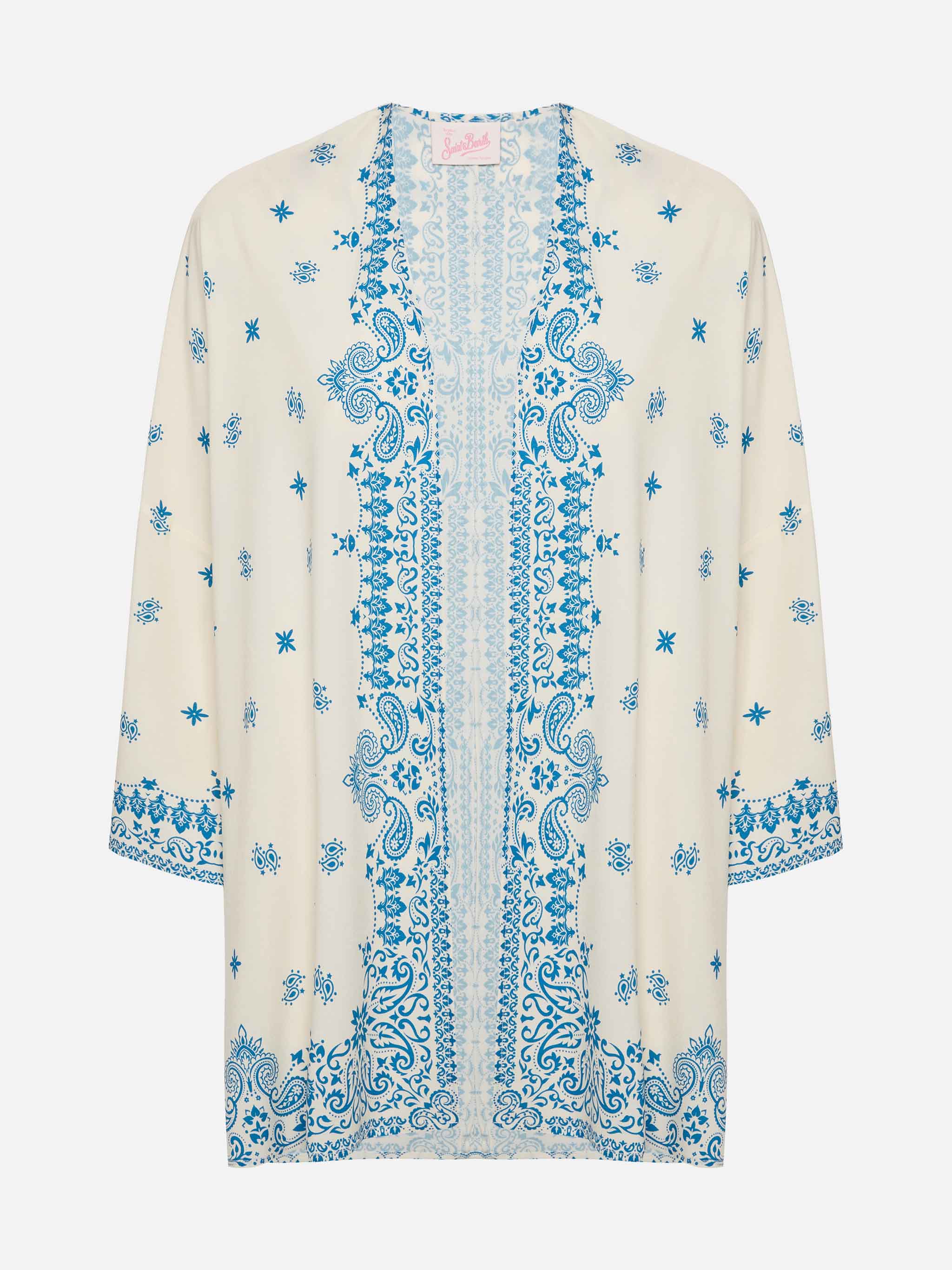 Milos kimono jacket with bandana placed print - Image 5