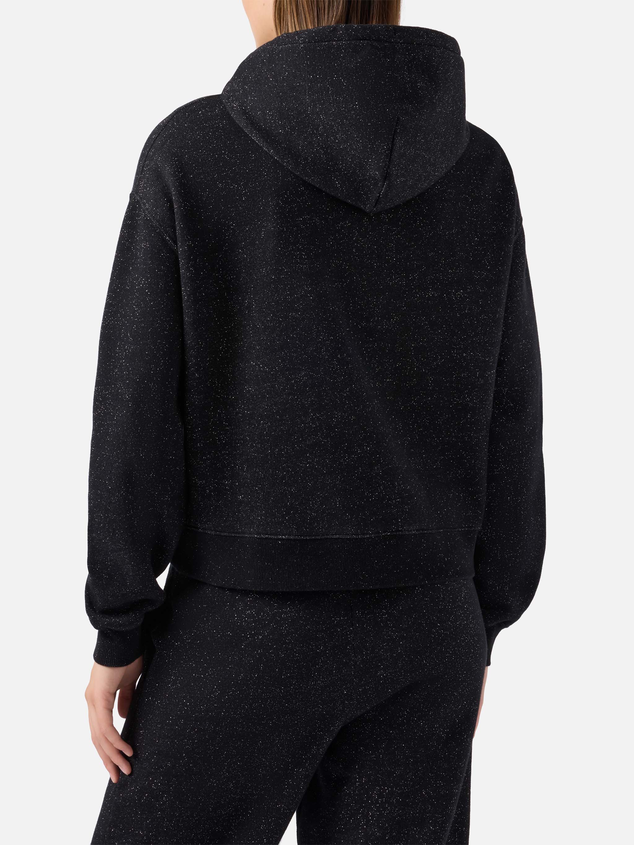 Mindy hoodie in black cotton–lurex blend - Image 5