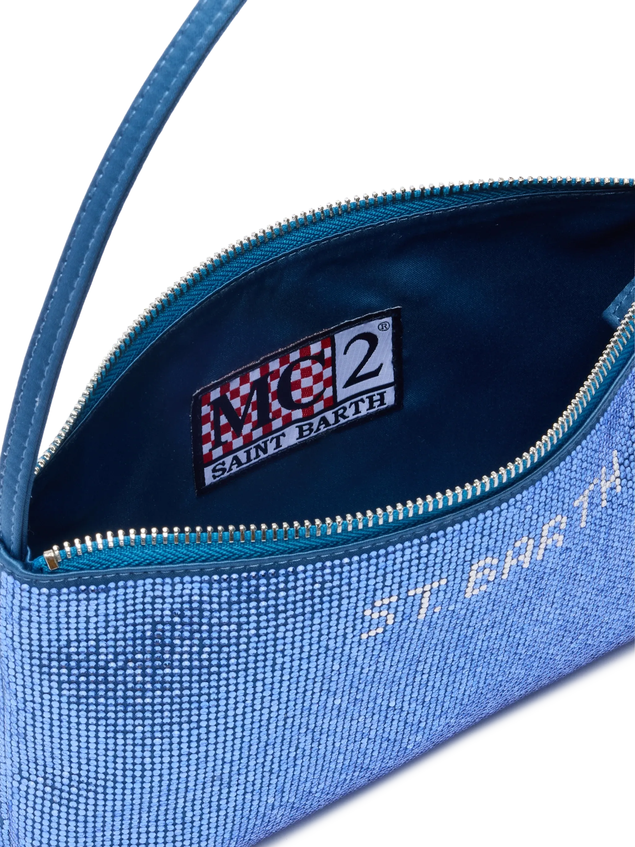 Mini bag Strassy with avio blue rhinestones - Image 5