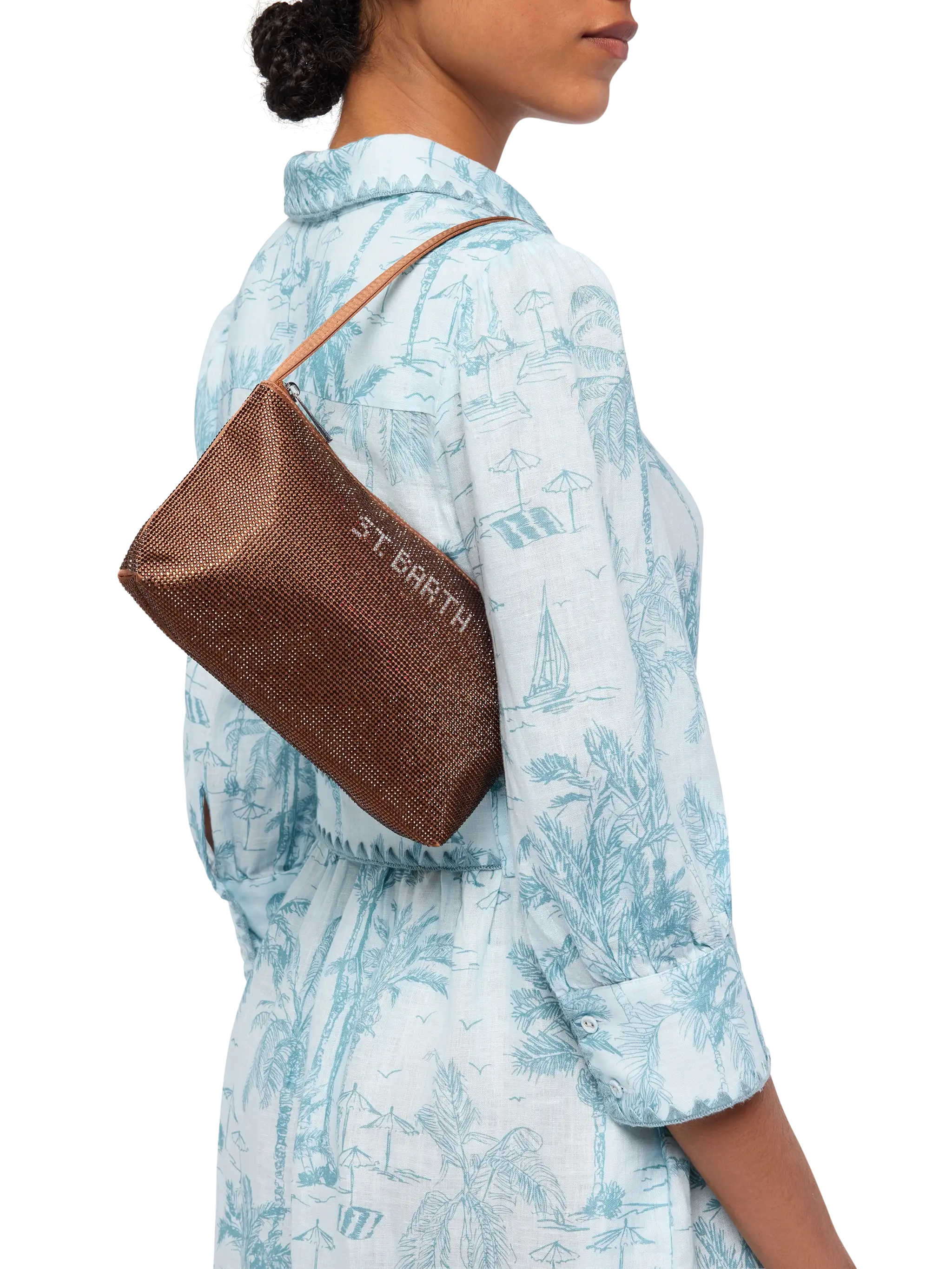 Mini bag Strassy with brown rhinestones - Image 2