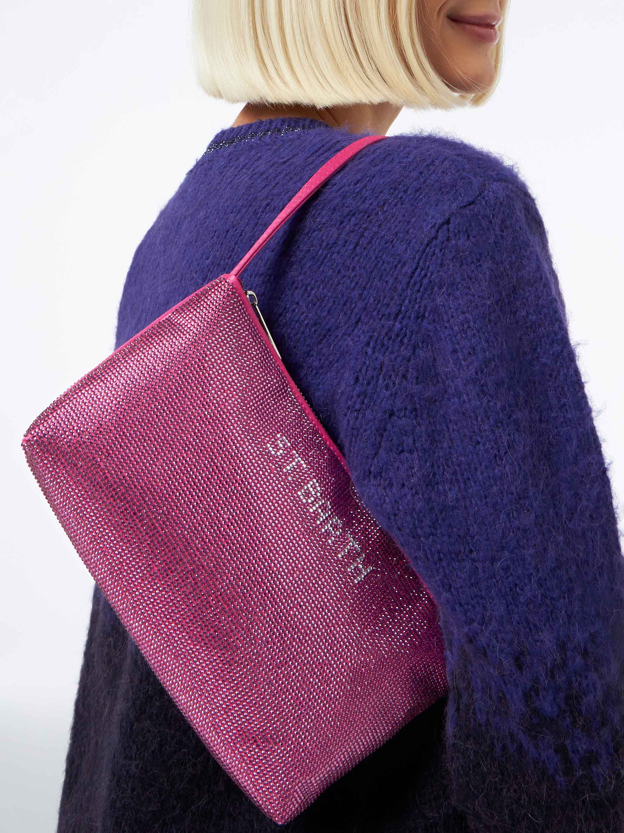 Mini bag with fuchsia rhinestones - Image 6