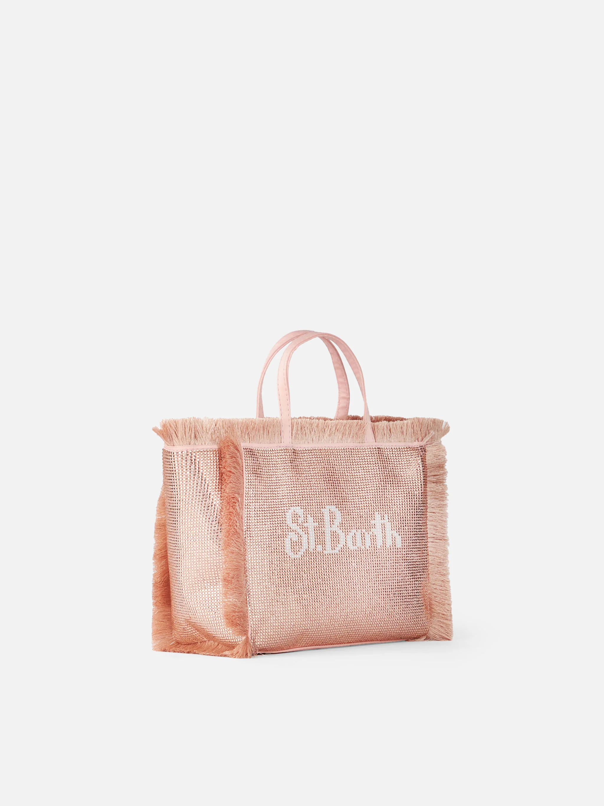 Mini Vanity fringed bag with rose gold rhinestones - Image 3