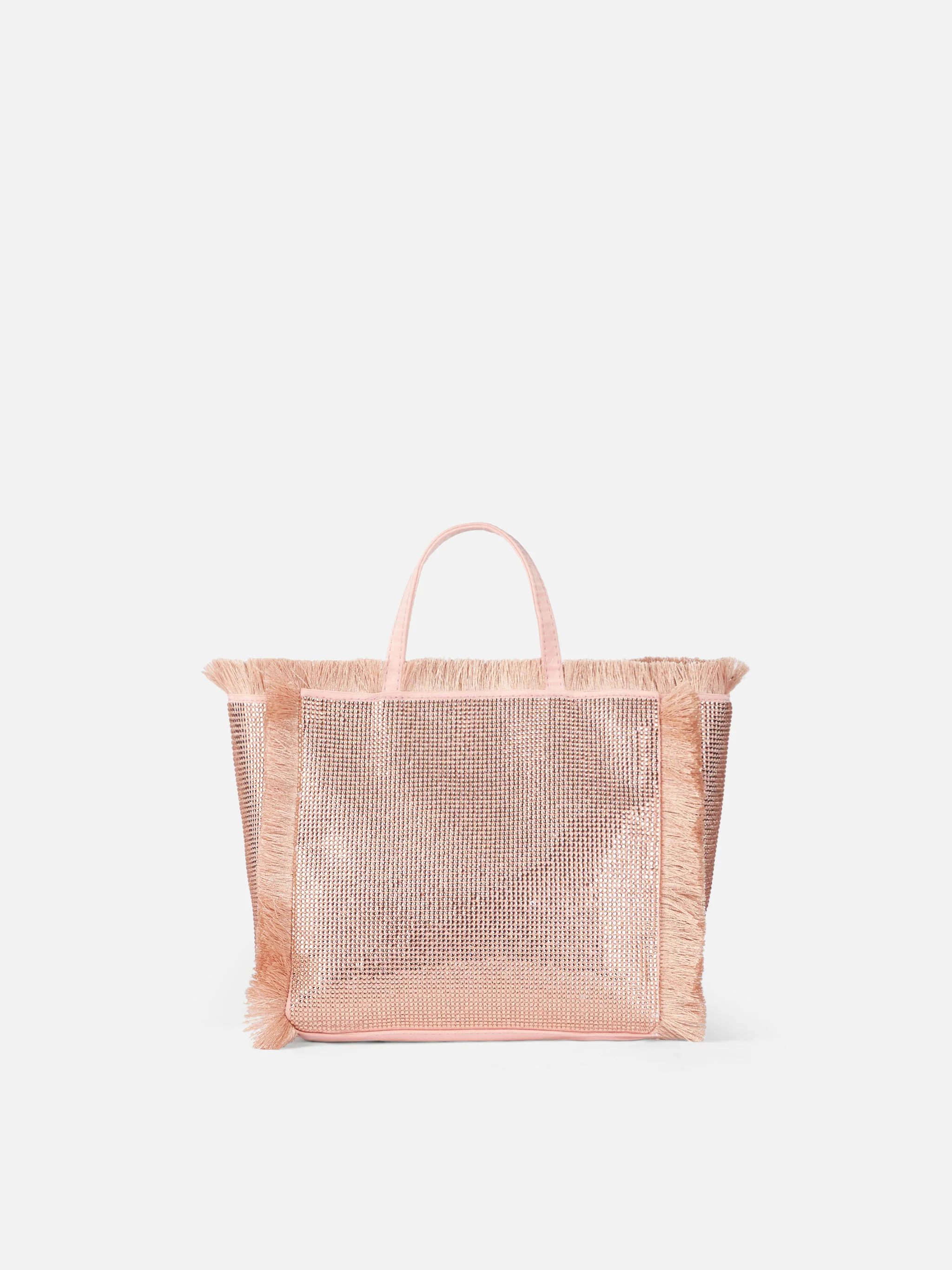 Mini Vanity fringed bag with rose gold rhinestones - Image 4