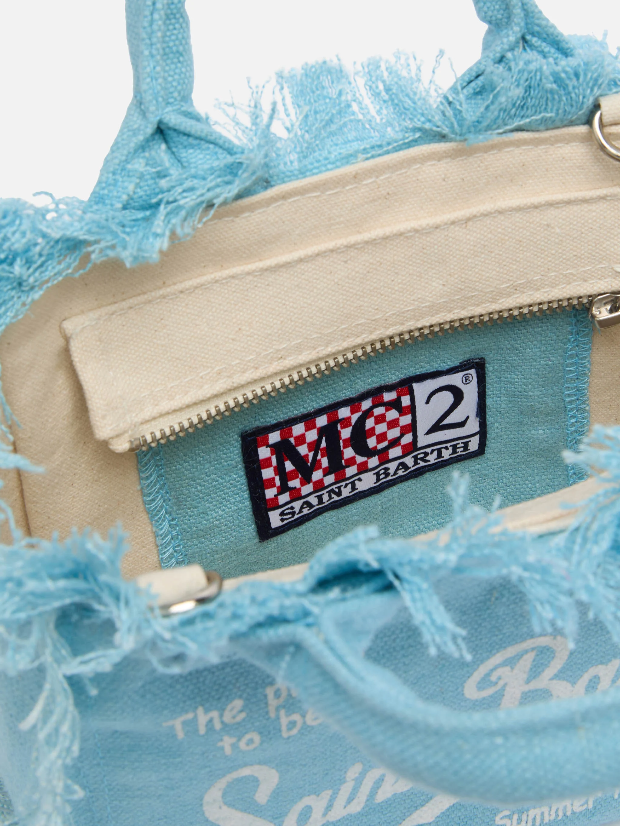 Mini Vanity light blue in 100% LINEN bag - Image 5