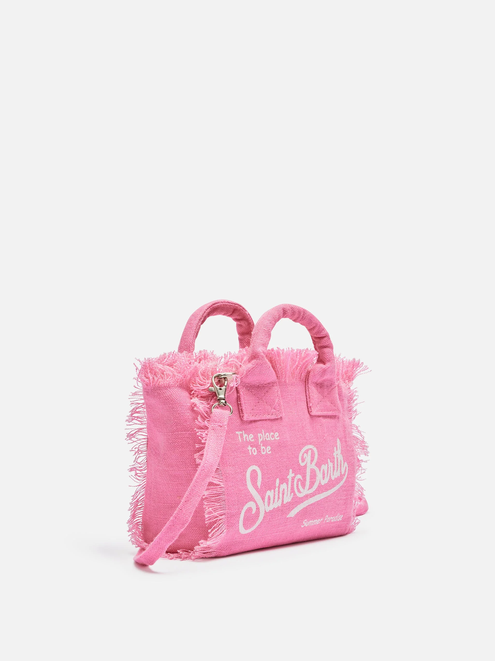 Mini Vanity pink bag in 100% LINEN - Image 3