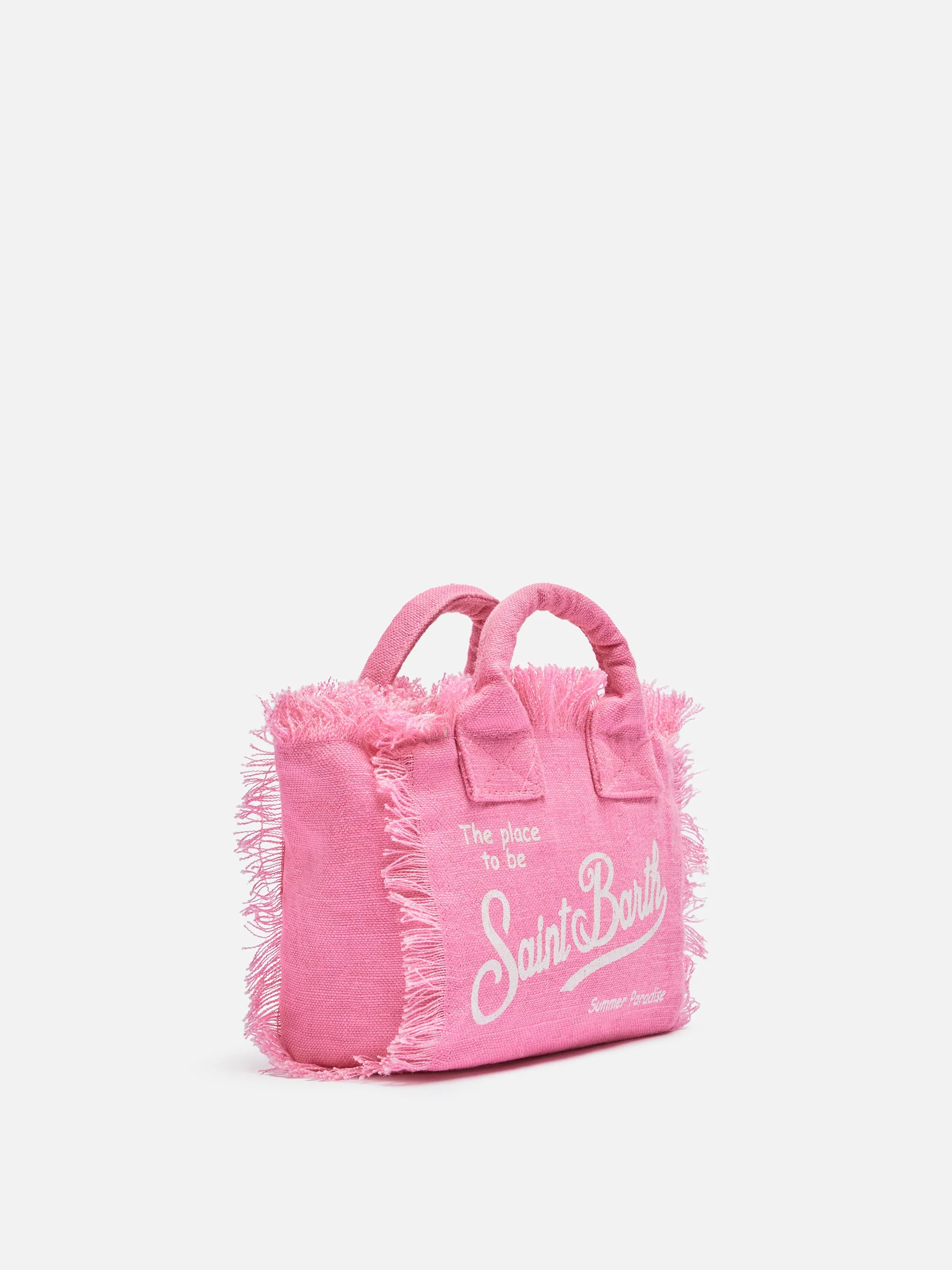 Mini Vanity pink bag in 100% LINEN - Image 4