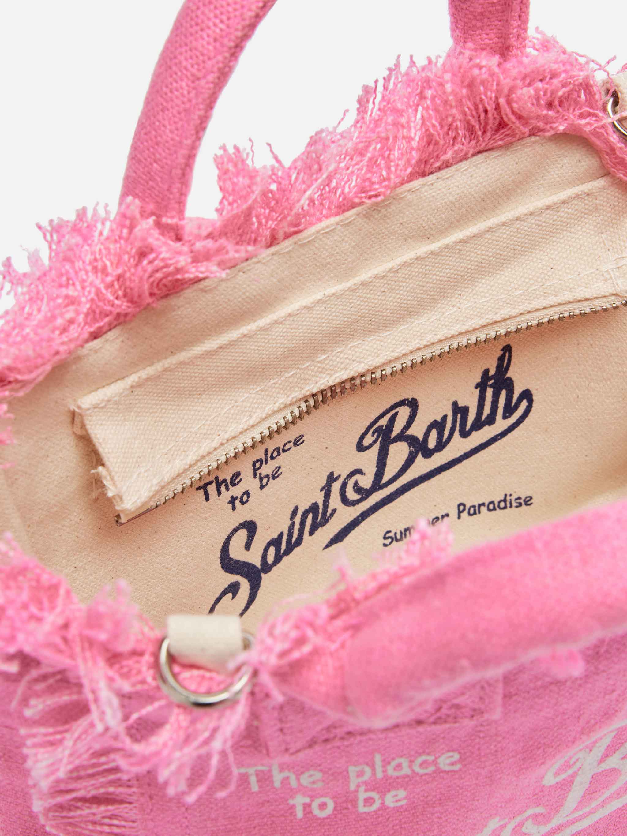 Mini Vanity pink bag in 100% LINEN - Image 5