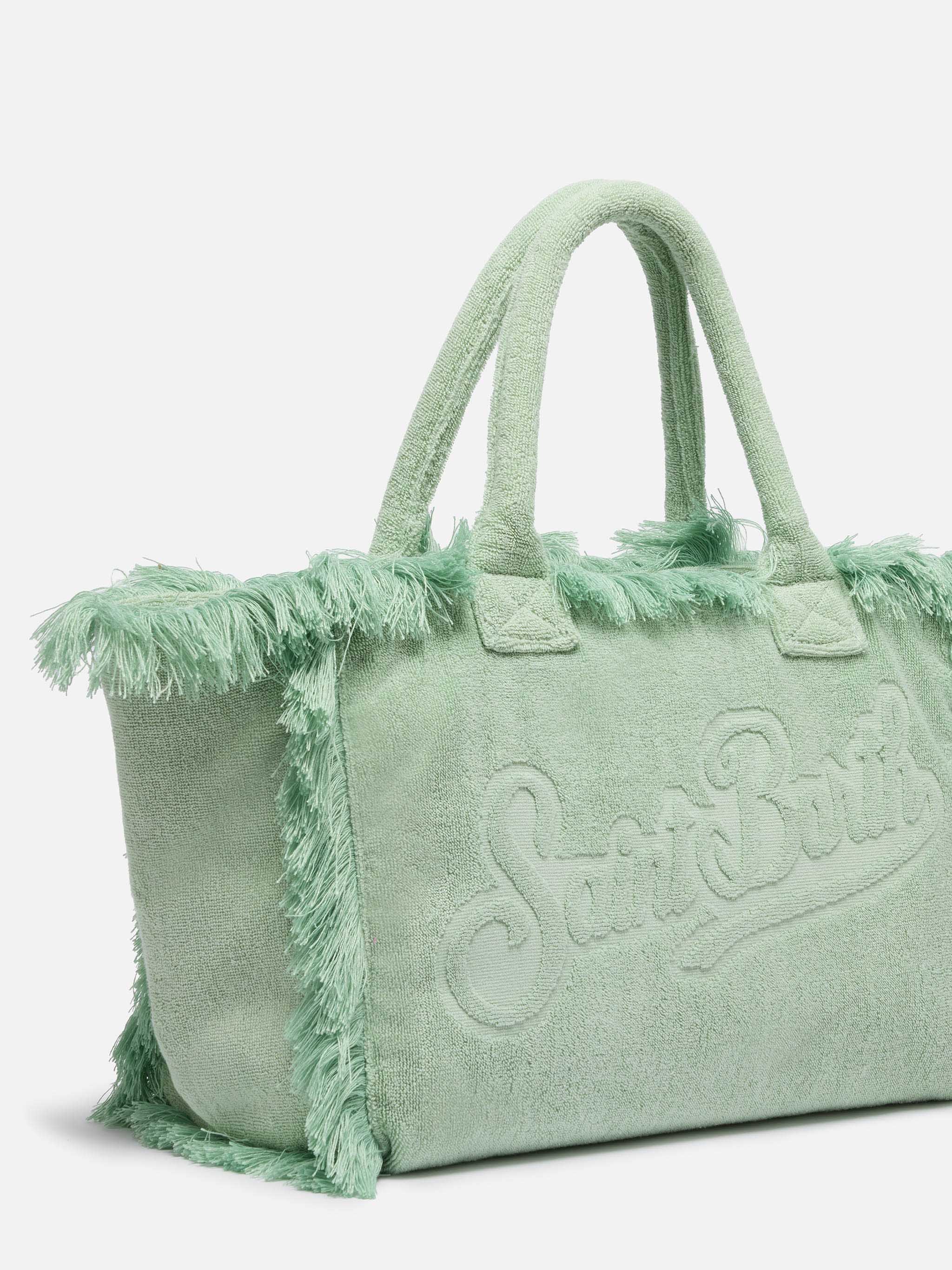 Mint green solid color terry effect Vanity regular bag - Image 3