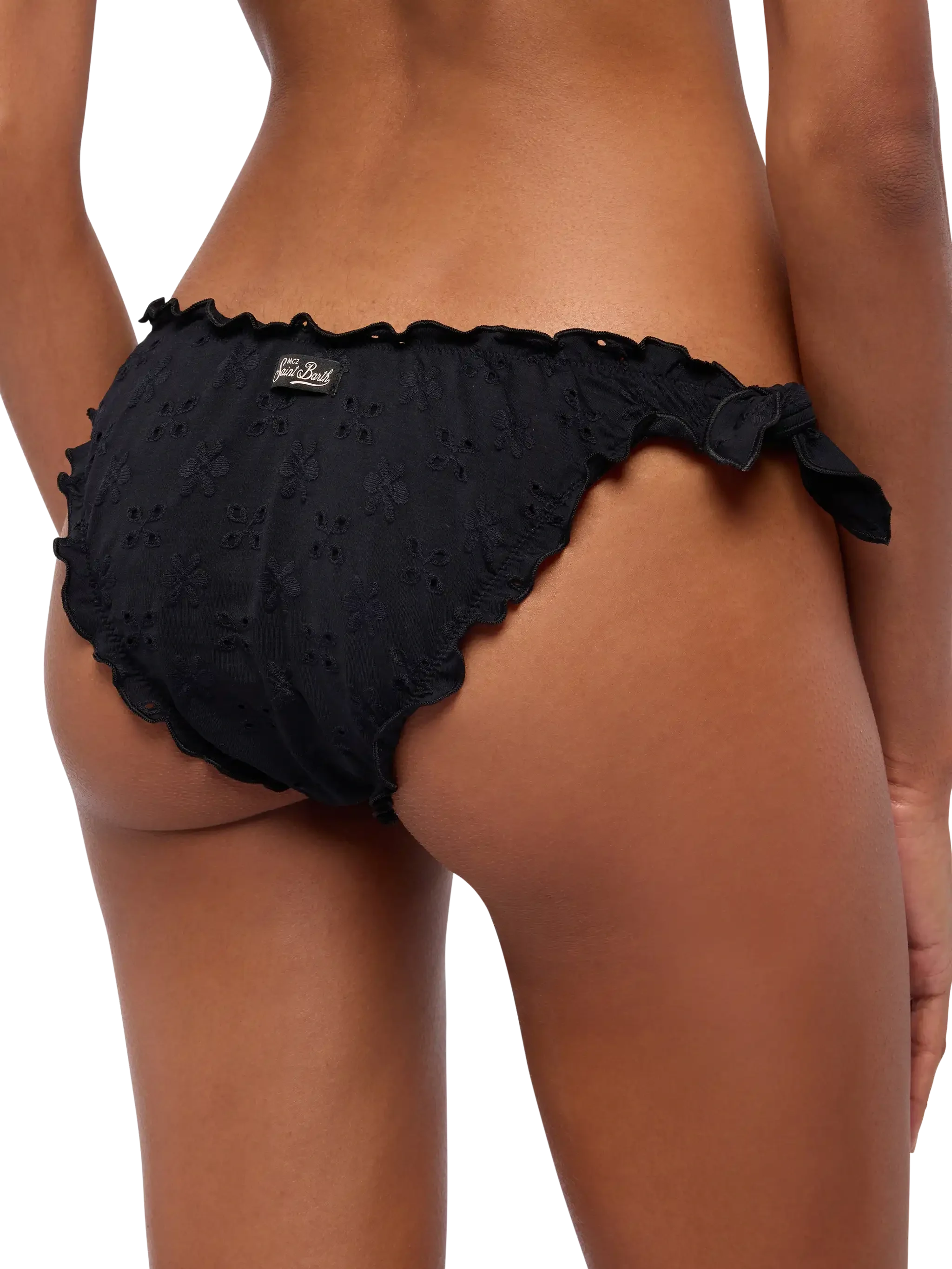 Moon black Sangallo lace classic swim briefs - Image 2