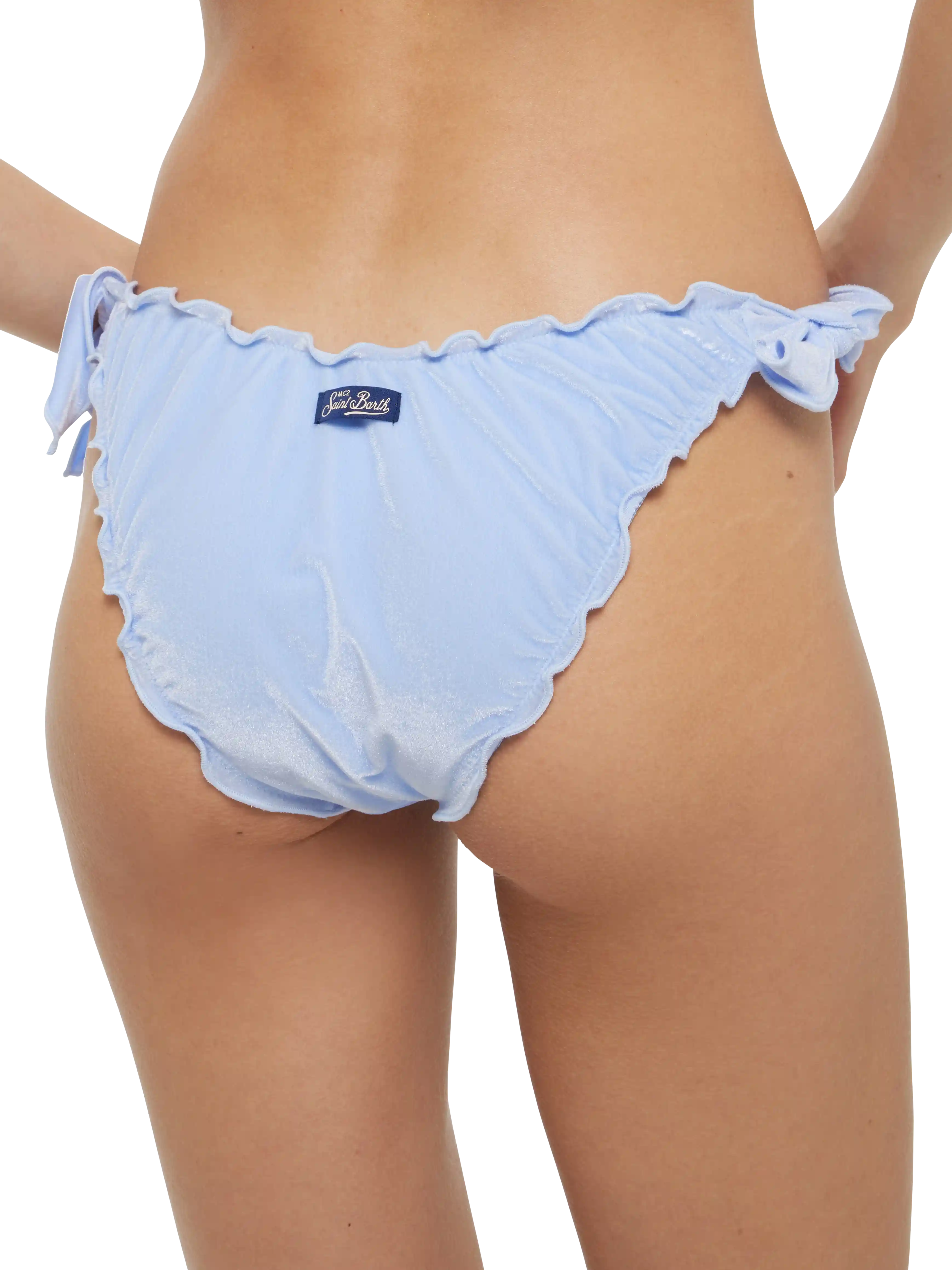 Moon light blue velvet classic swim briefs - Image 3