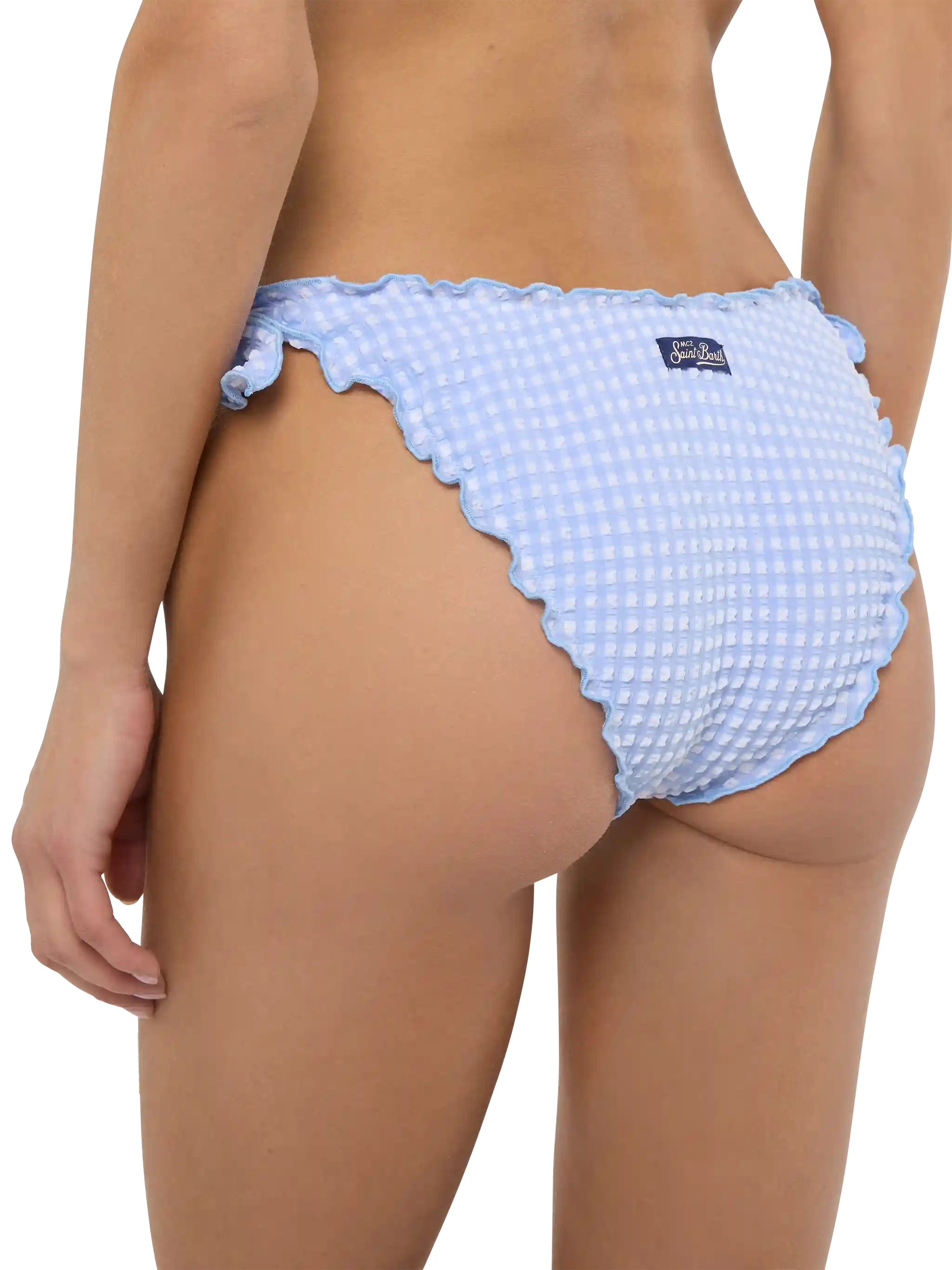Moon seersucker classic swim briefs with gingham print - Image 3