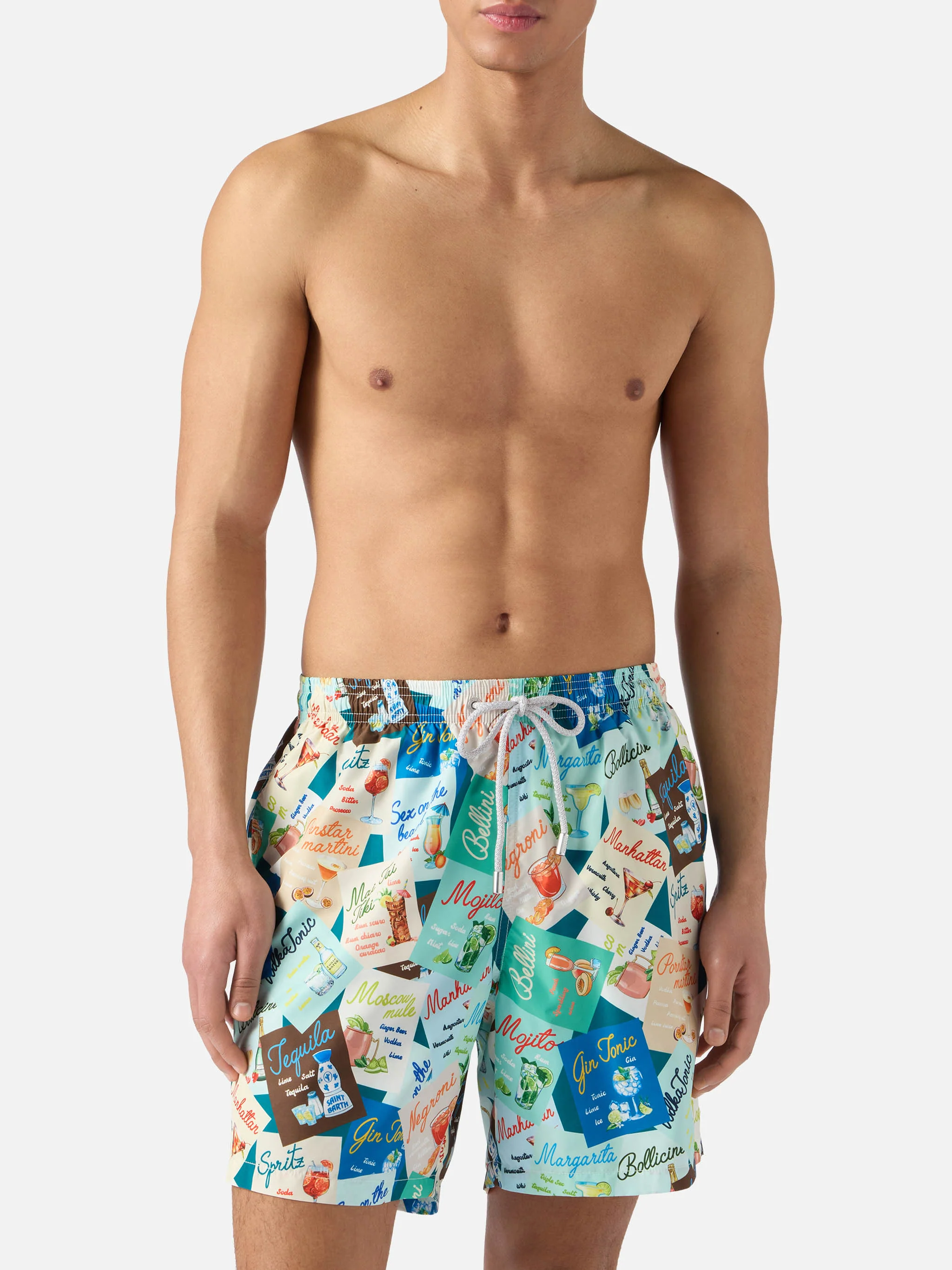 Multicolor Lighting swim shorts with all-over cocktail print - Image 3