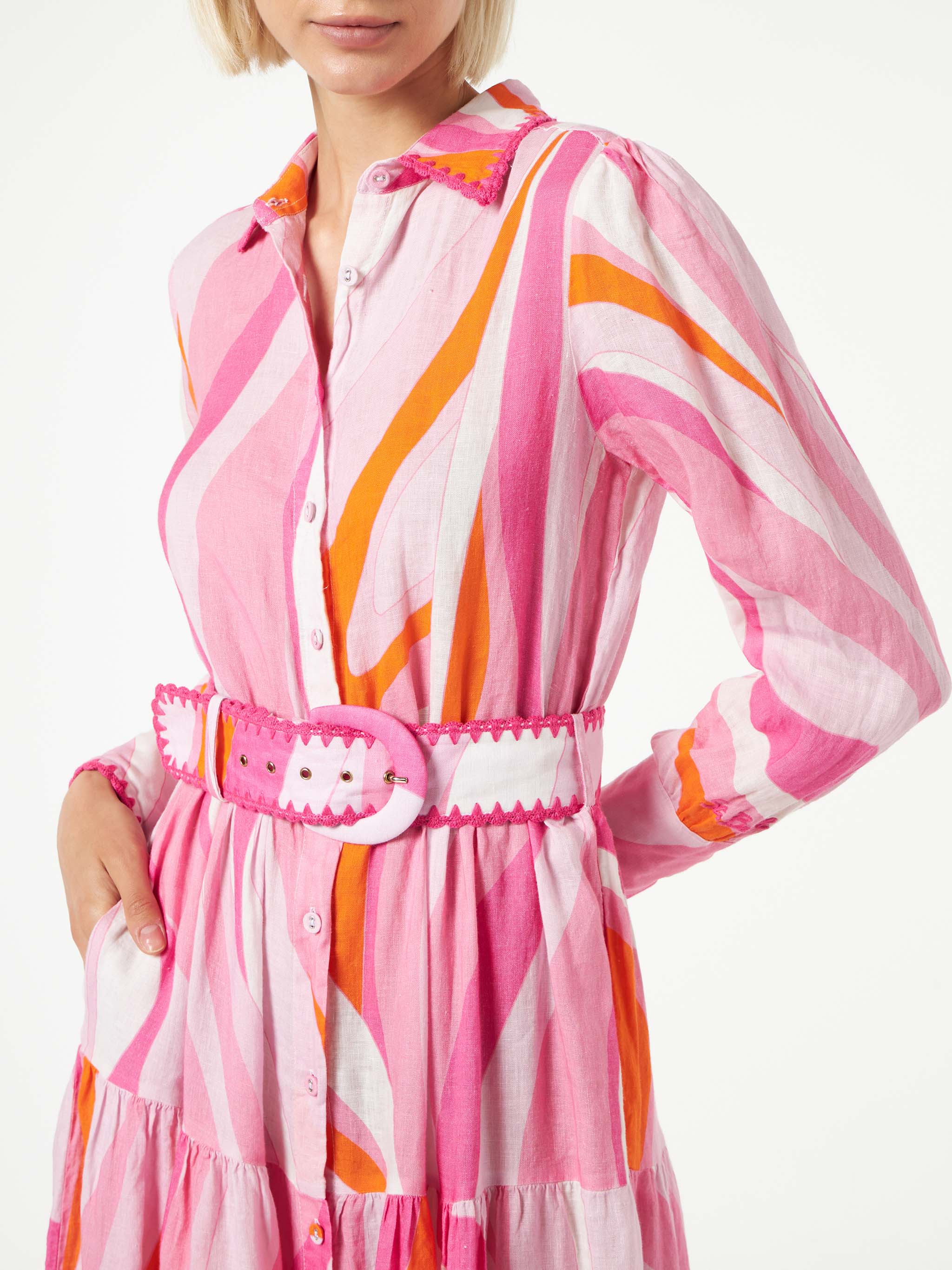 Multicolor shape wave dress Marbella with embroideries - Image 3