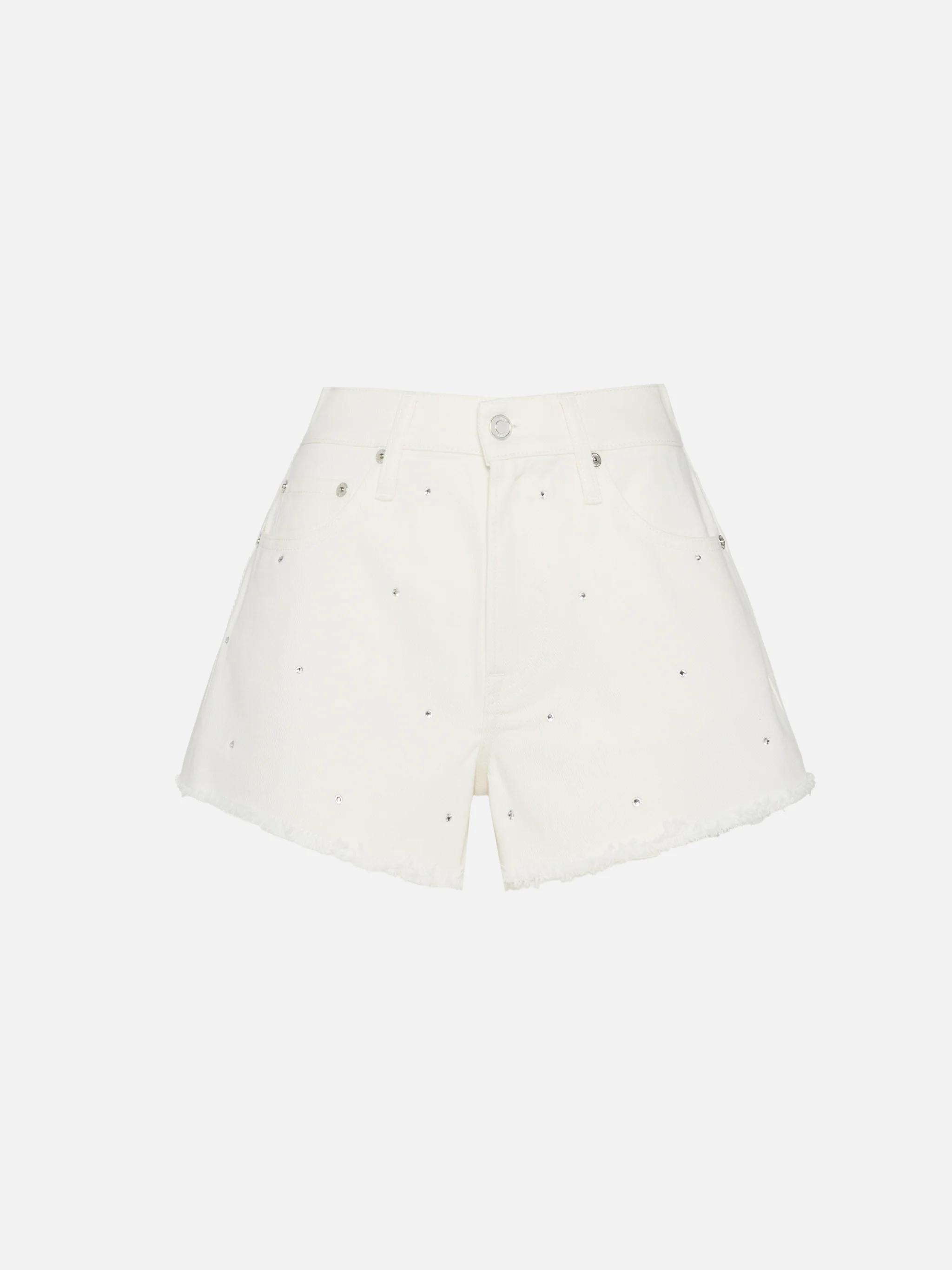 Musa white denim shorts with rhinestone embellishment - Image 4