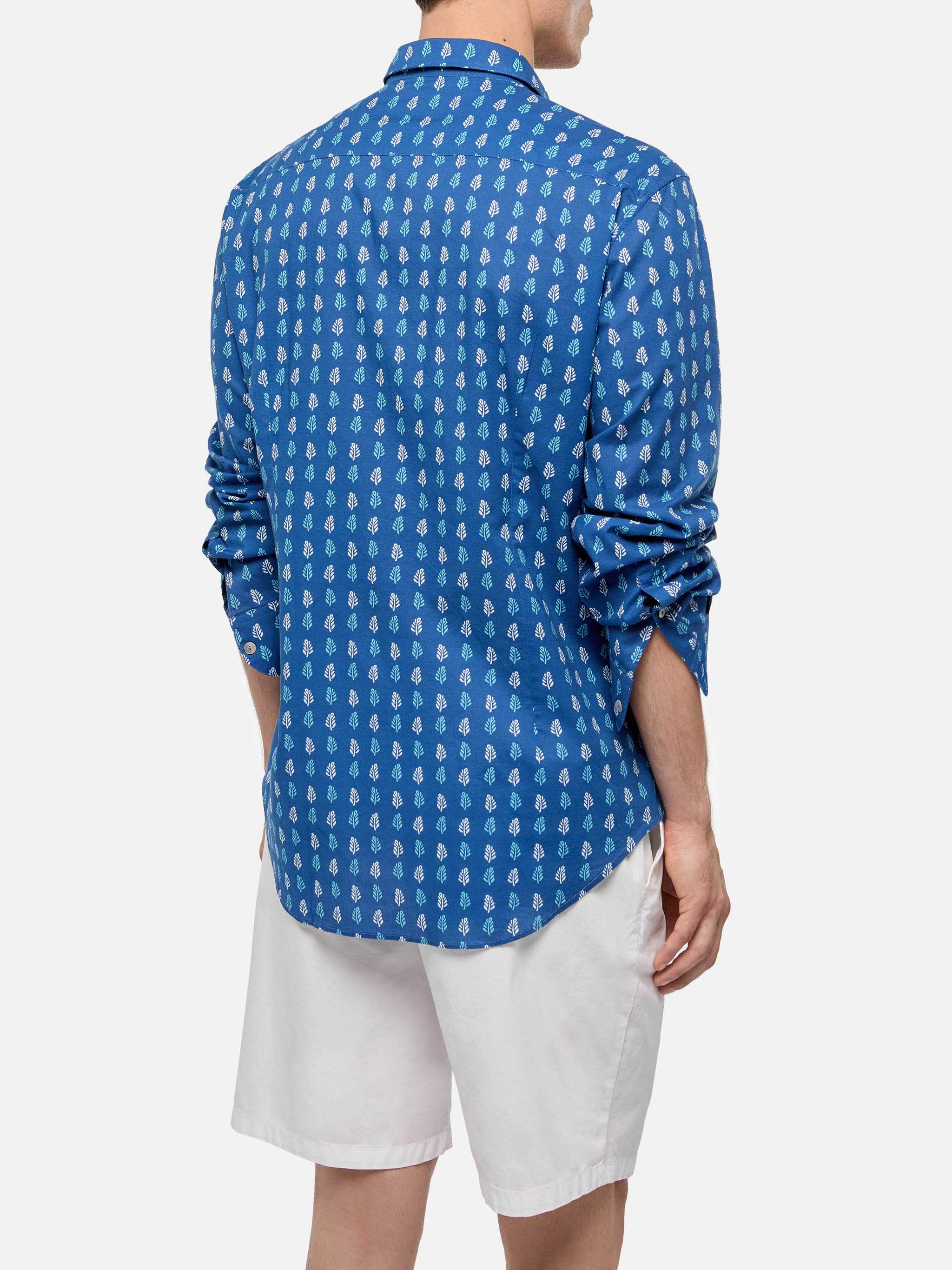 Muslin cotton shirt Sikelia with batik print - Image 3