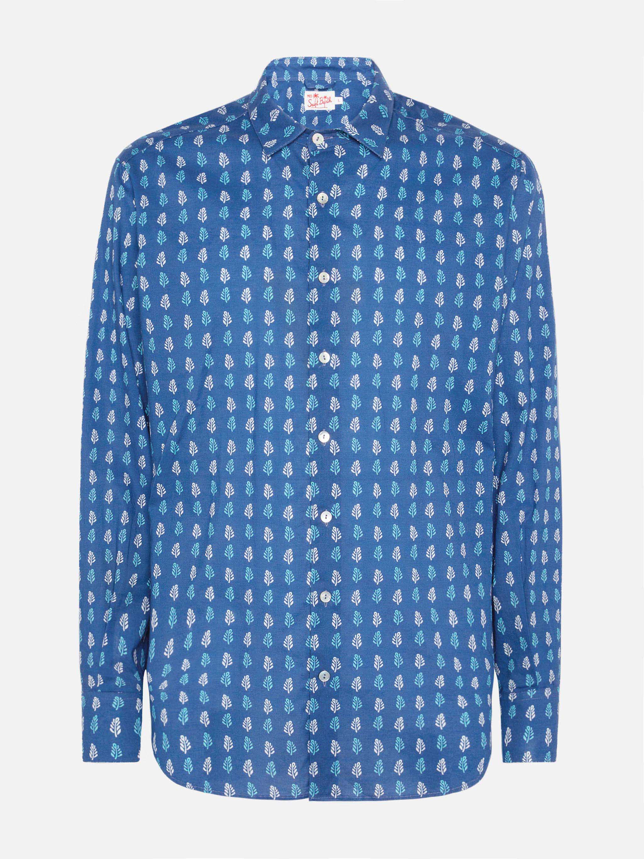 Muslin cotton shirt Sikelia with batik print - Image 4