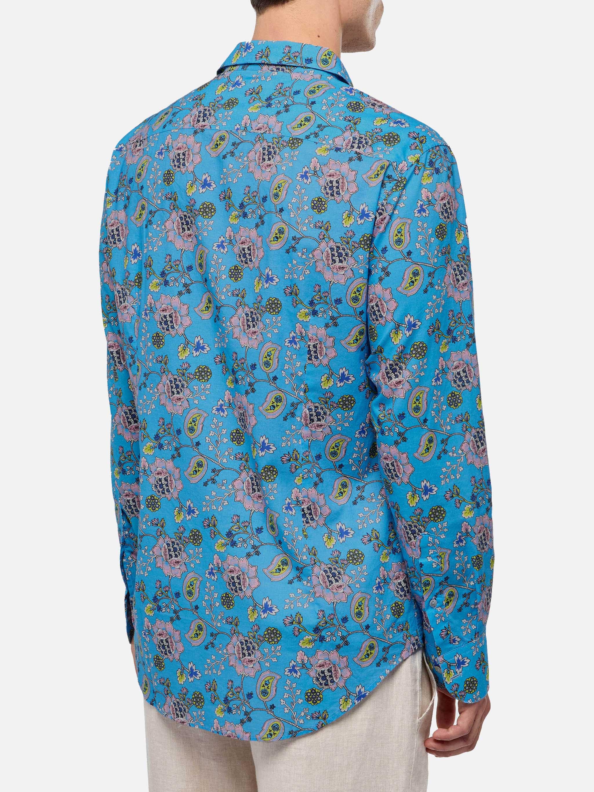 Muslin cotton shirt Sikelia with boho print - Image 3