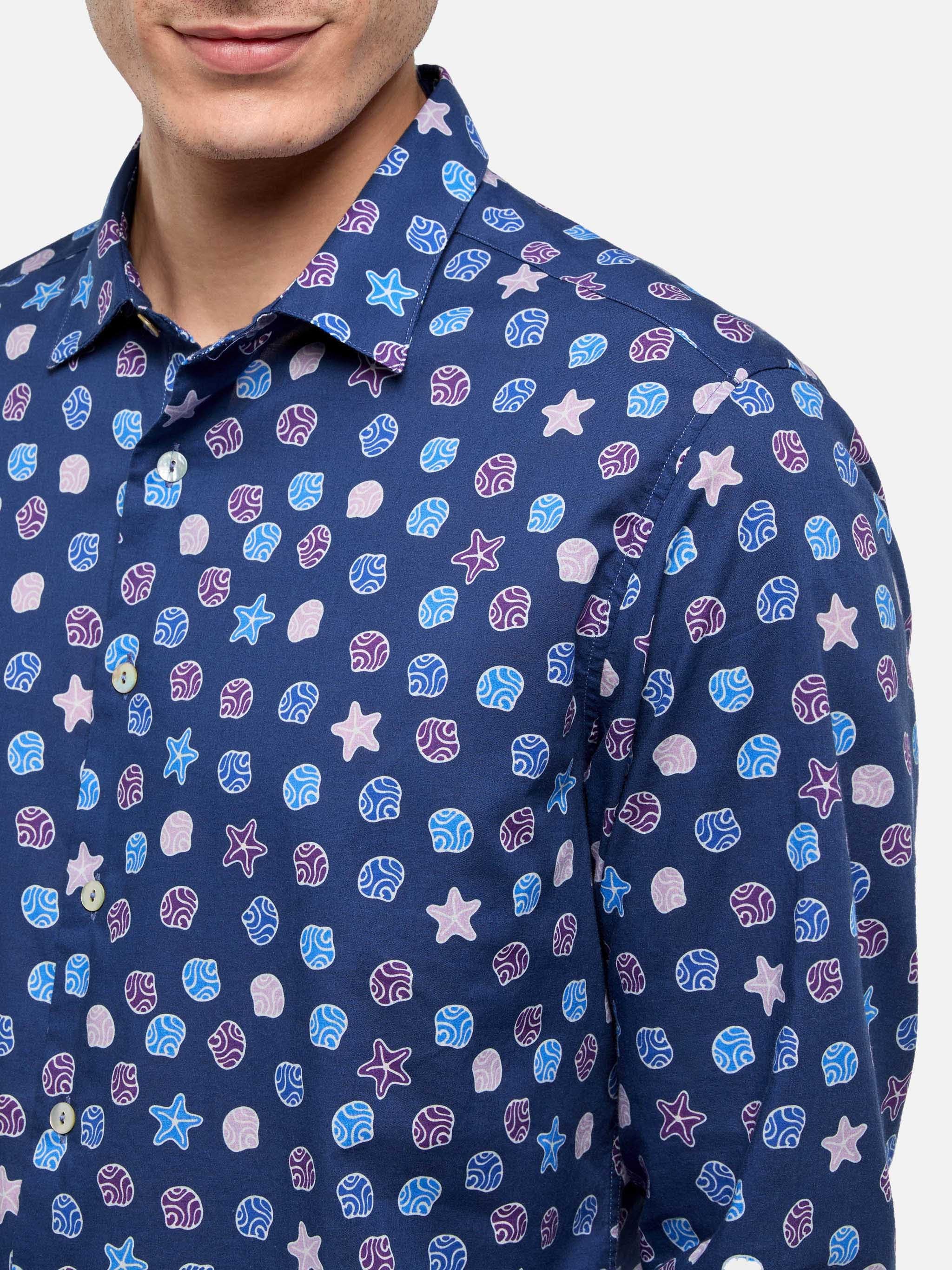 Muslin cotton shirt Sikelia with ethnic print - Image 2