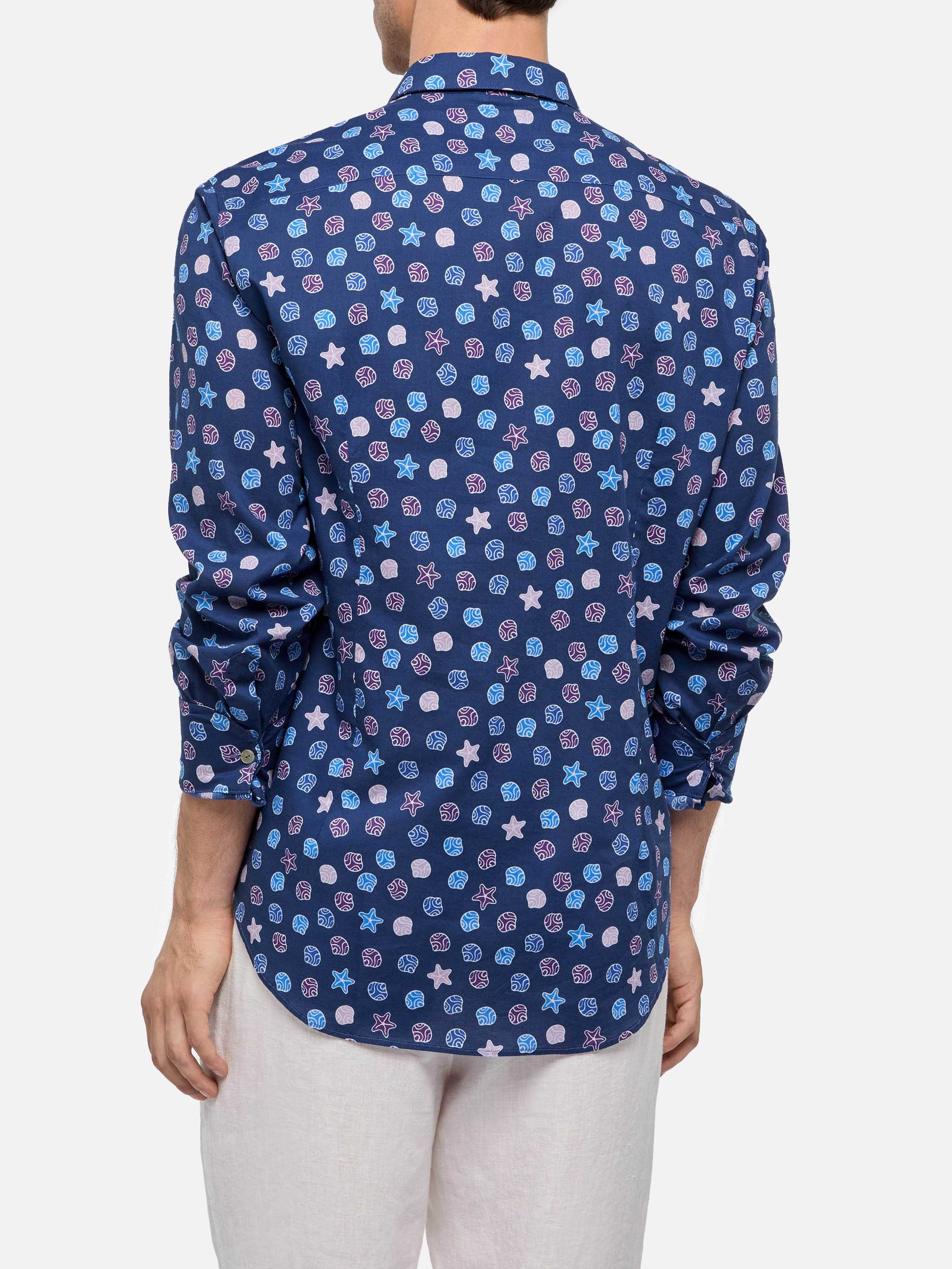 Muslin cotton shirt Sikelia with ethnic print - Image 3