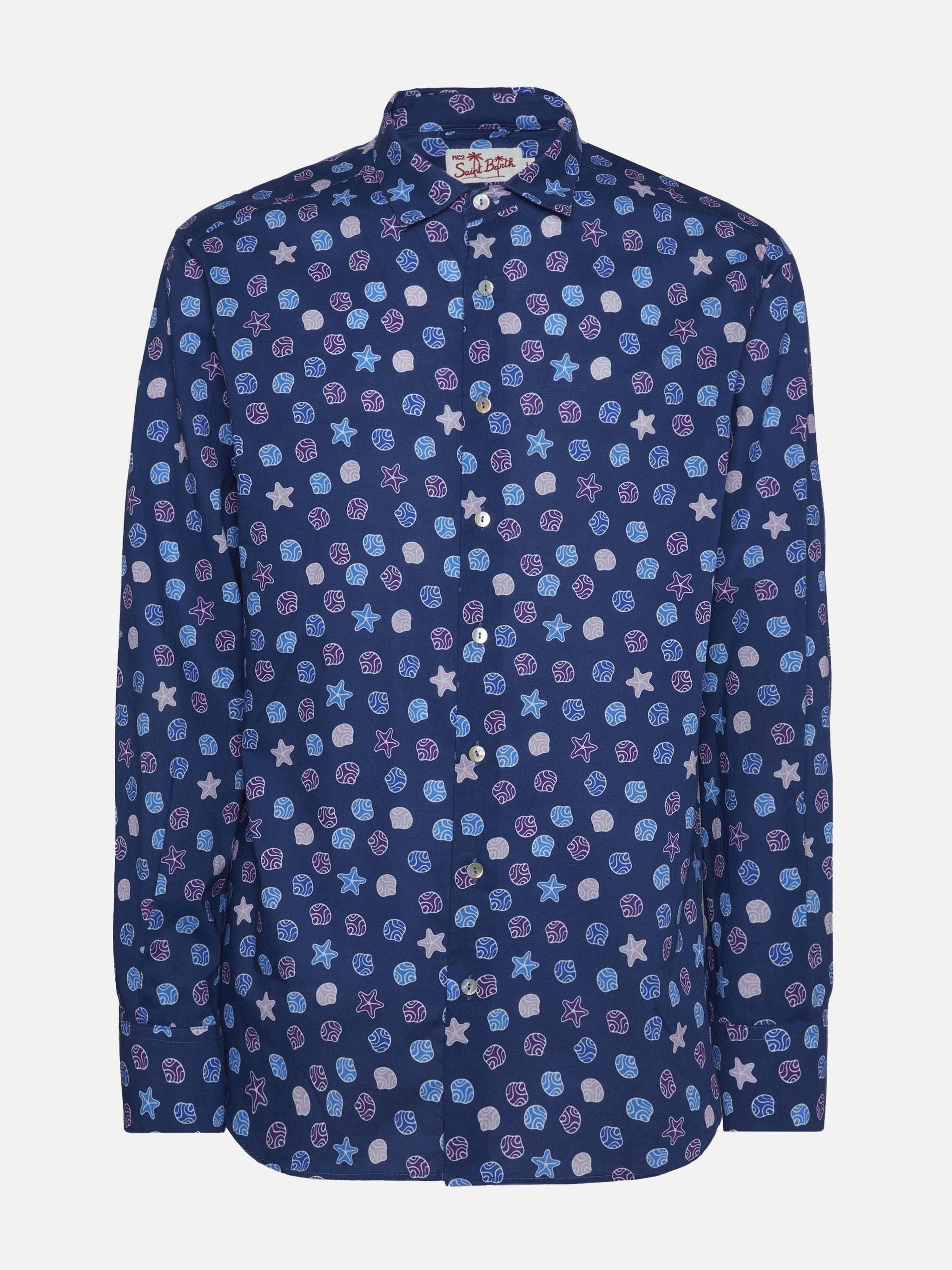 Muslin cotton shirt Sikelia with ethnic print - Image 4