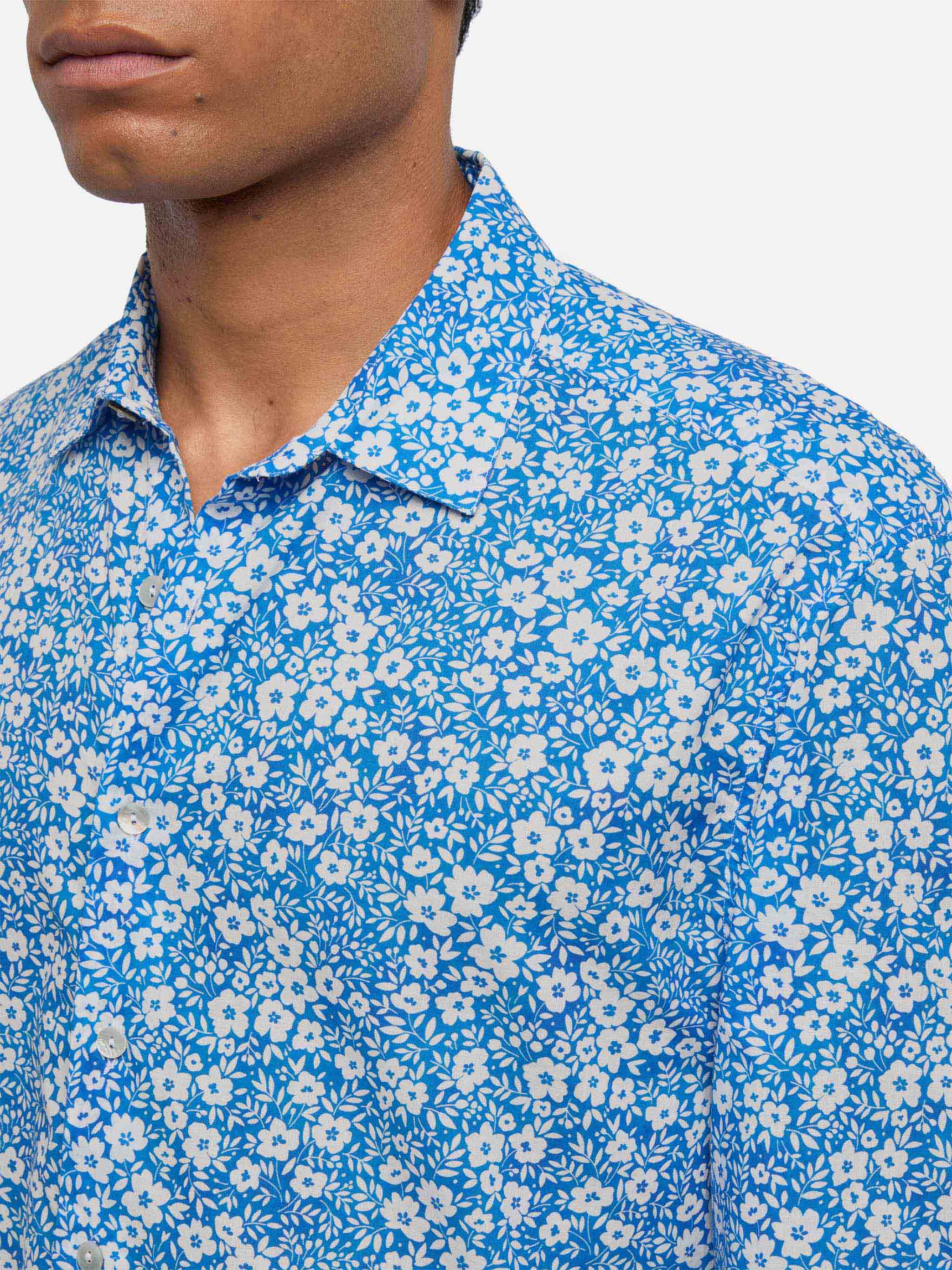 Muslin cotton shirt Sikelia with floral print - Image 2