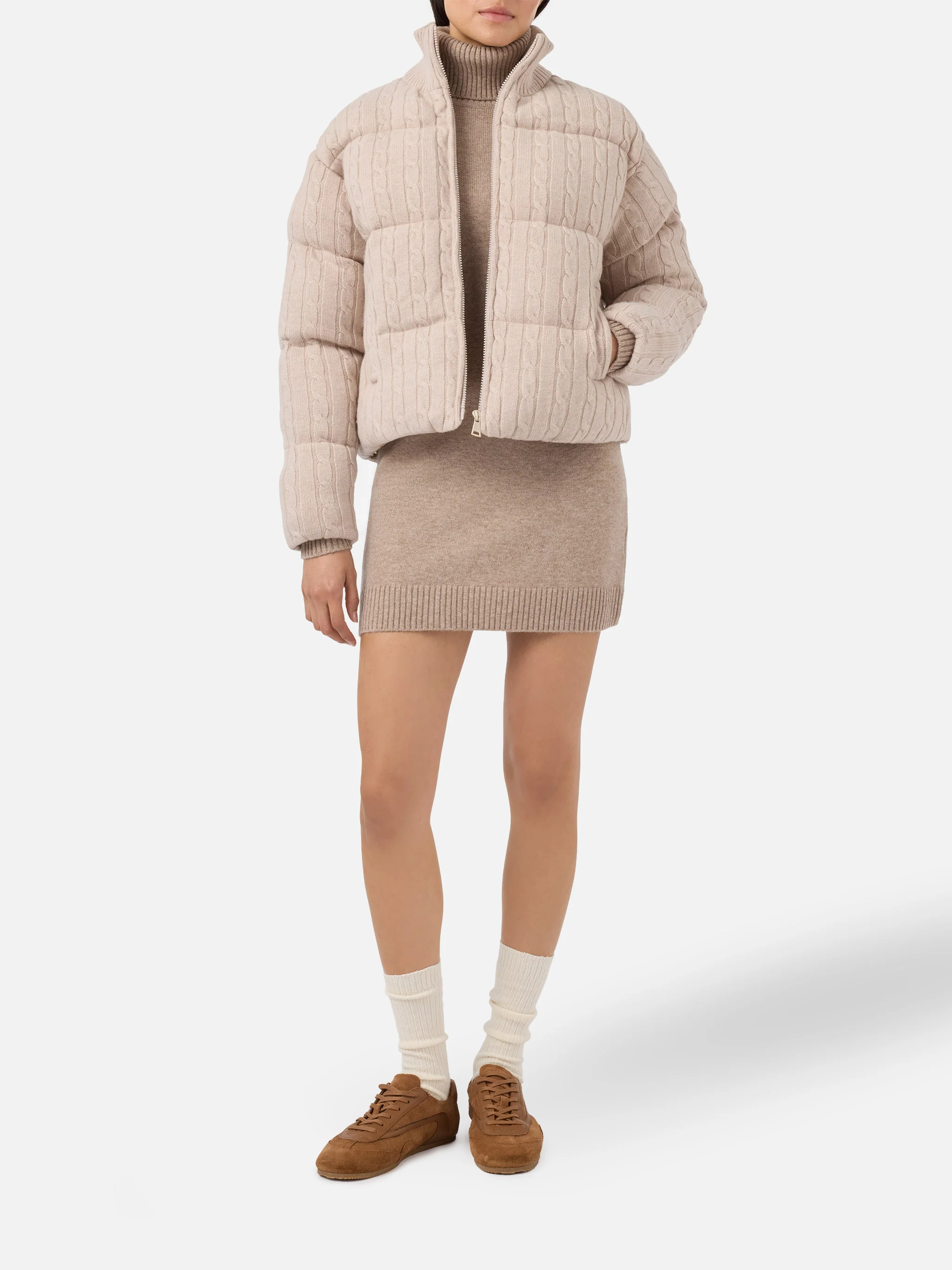 Mya padded cable-knit wool jacket - Image 2