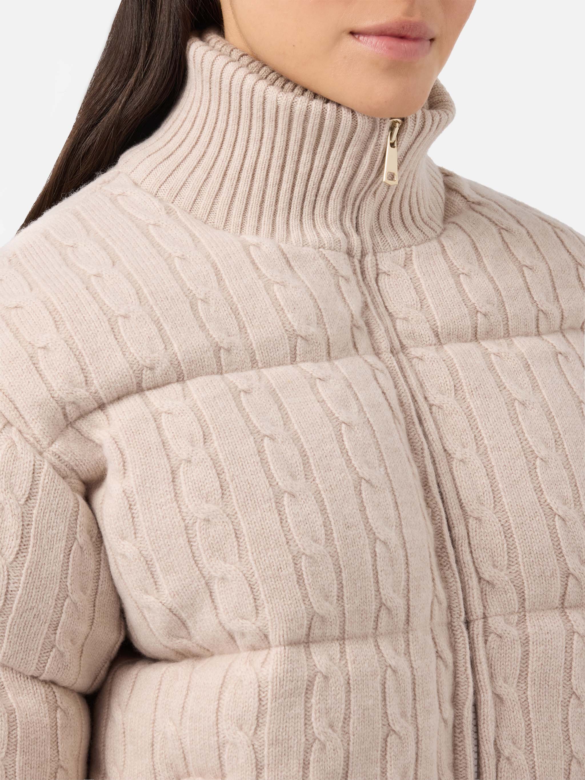 Mya padded cable-knit wool jacket - Image 3