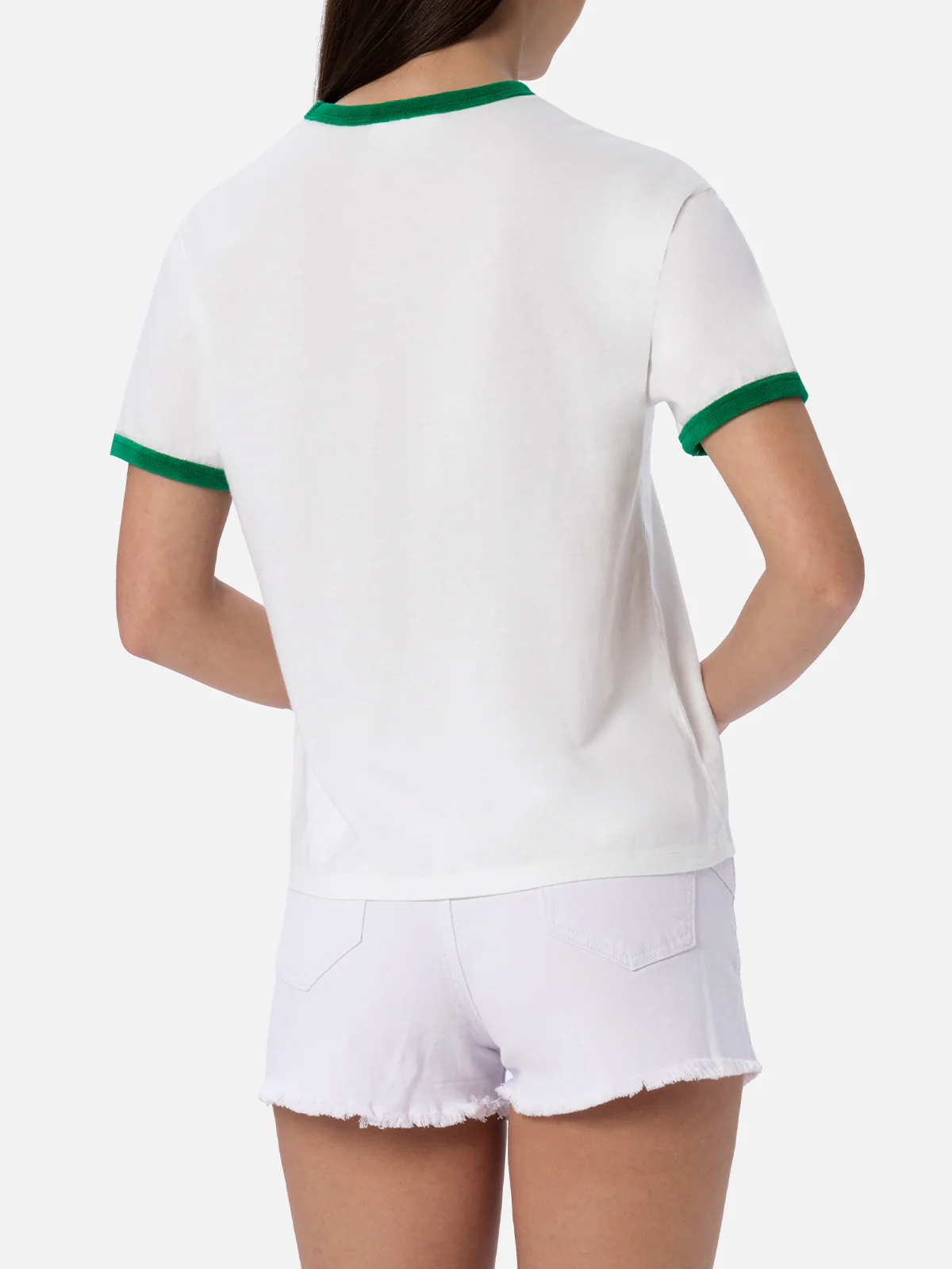Emilie cotton t-shirt with terry details and embroidery - Image 3