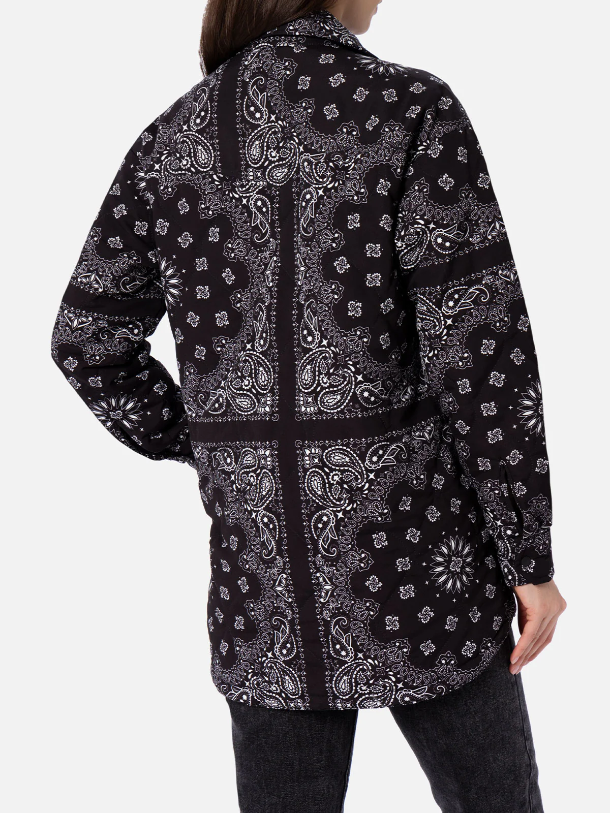 Kimmy black bandana print padded jacket - Image 3
