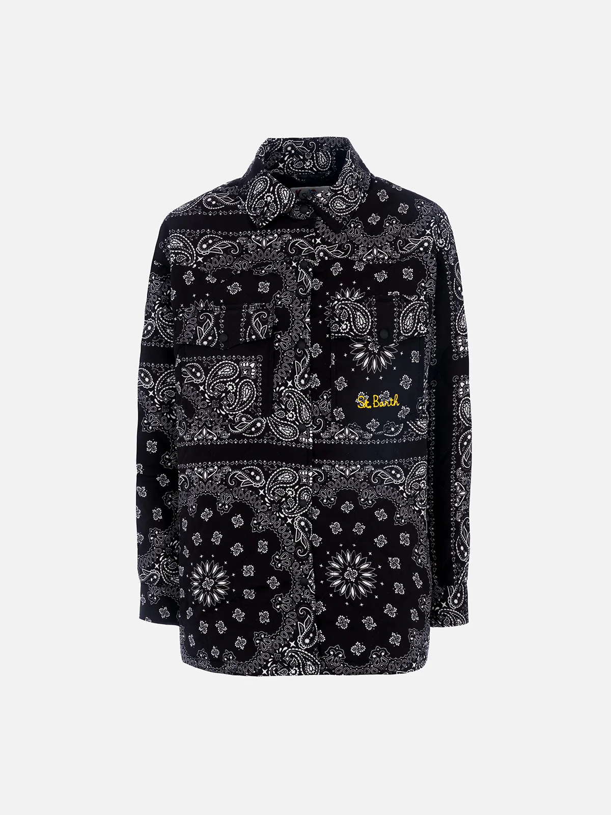 Kimmy black bandana print padded jacket - Image 4