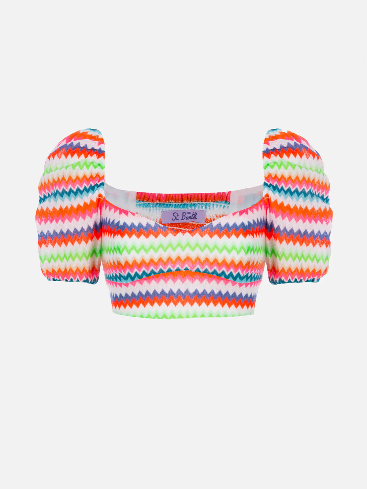 Delia fluo chevron raschel crop top - Image 4
