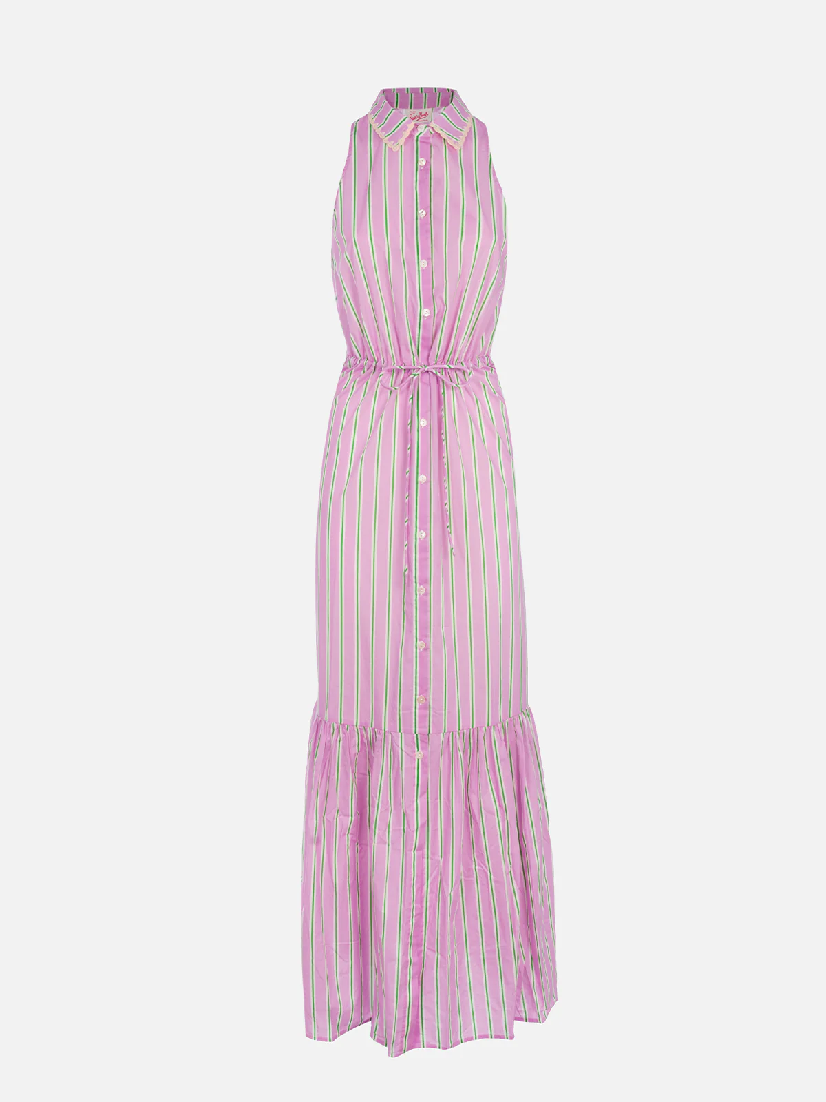 Ida lilac and orange striped long dress - Image 4