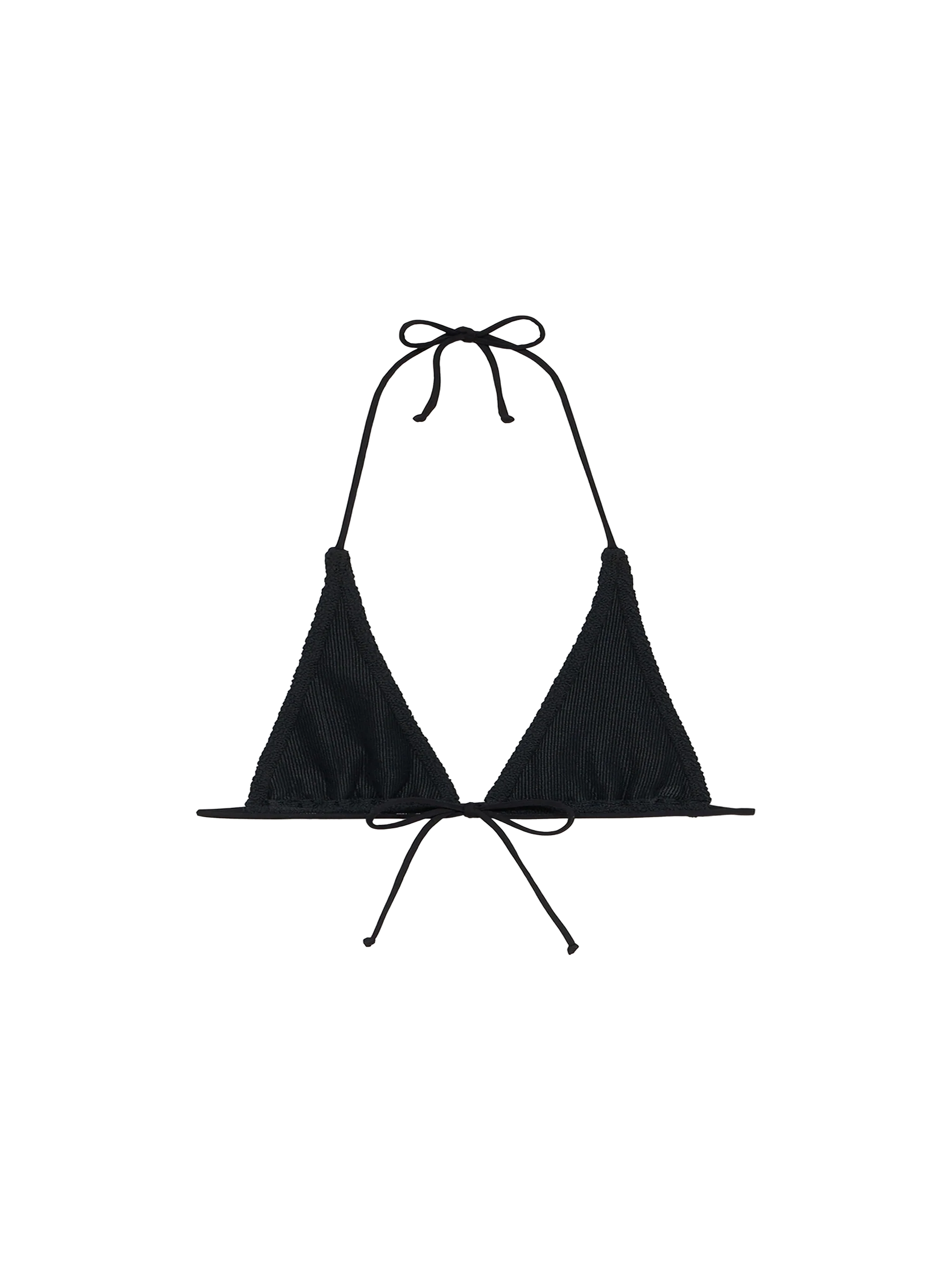 Guiana black crinkle elongated triangle bikini top - Image 2