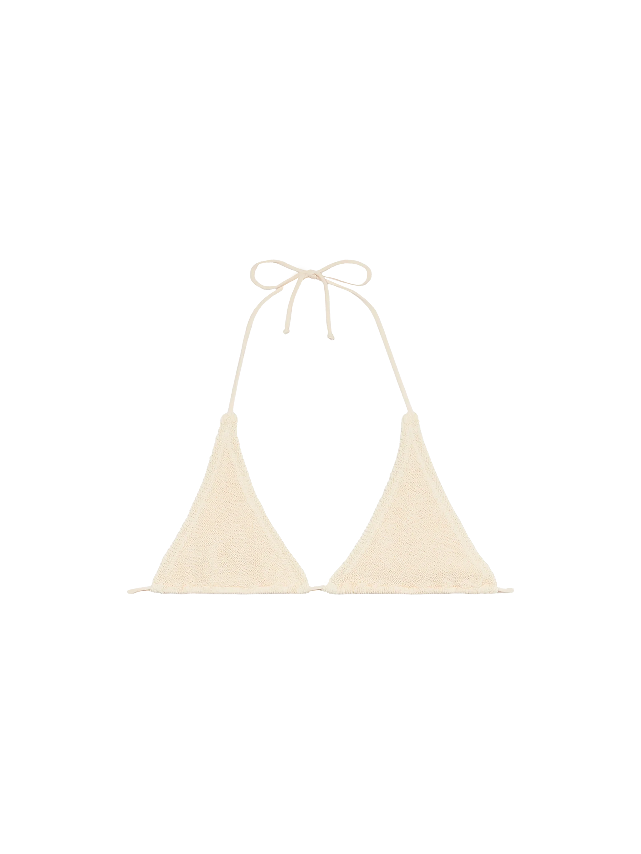 Guiana white crinkle triangle bikini top