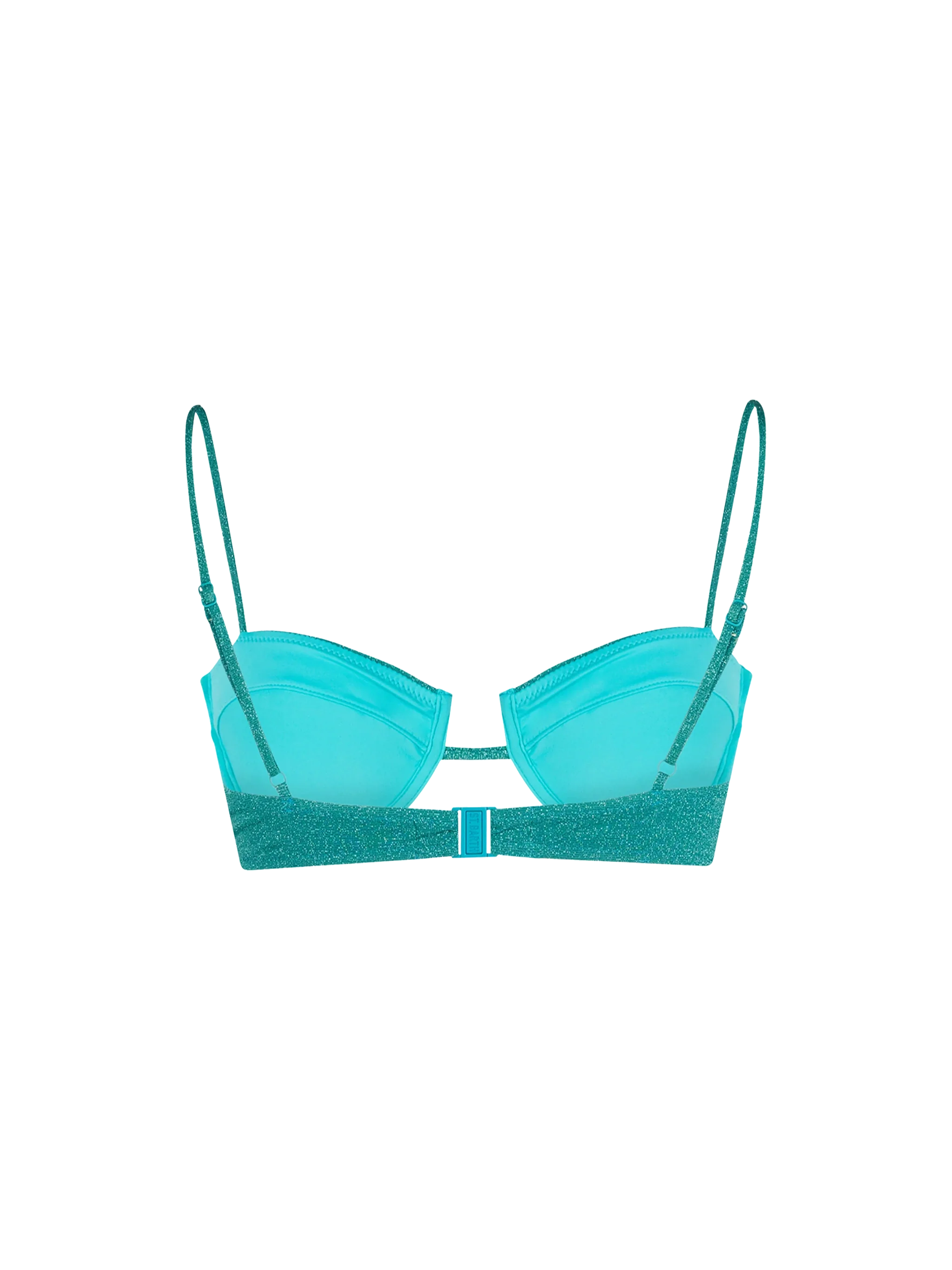 Teal lurex Salina underwired bralette top - Image 2