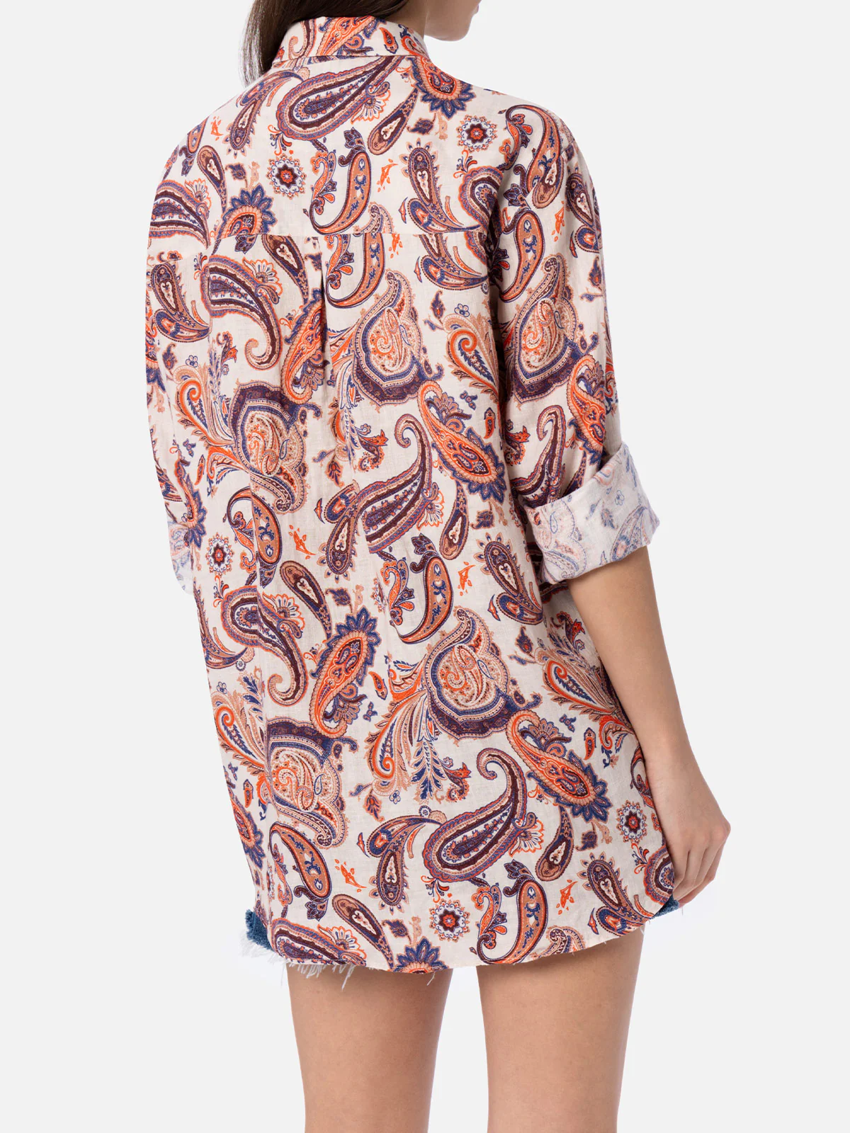 Alodie linen shirt with paisley print - Image 2